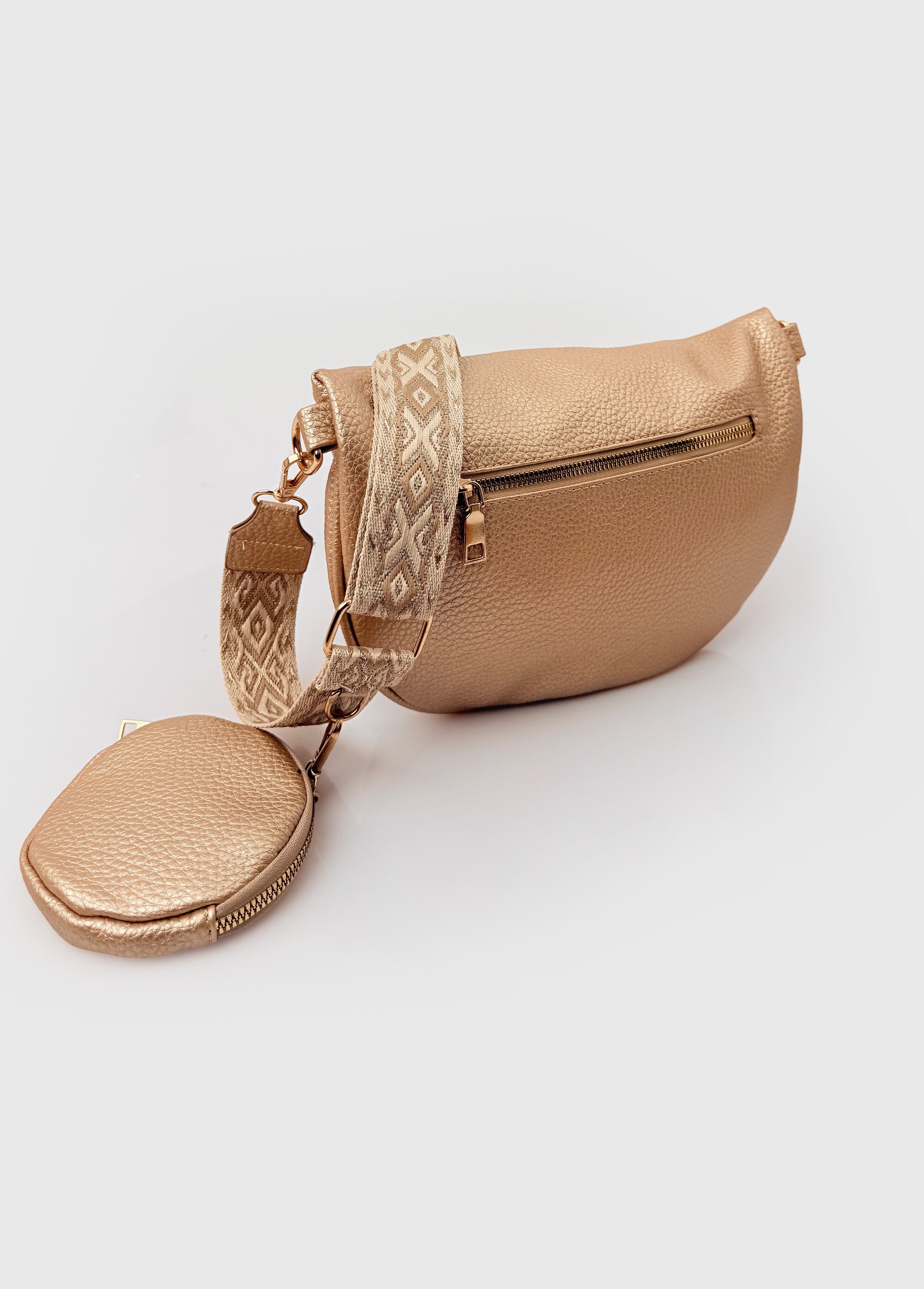 Sac banane fantaisie + porte-monnaie Femme Doré BAG-PM301 DE1