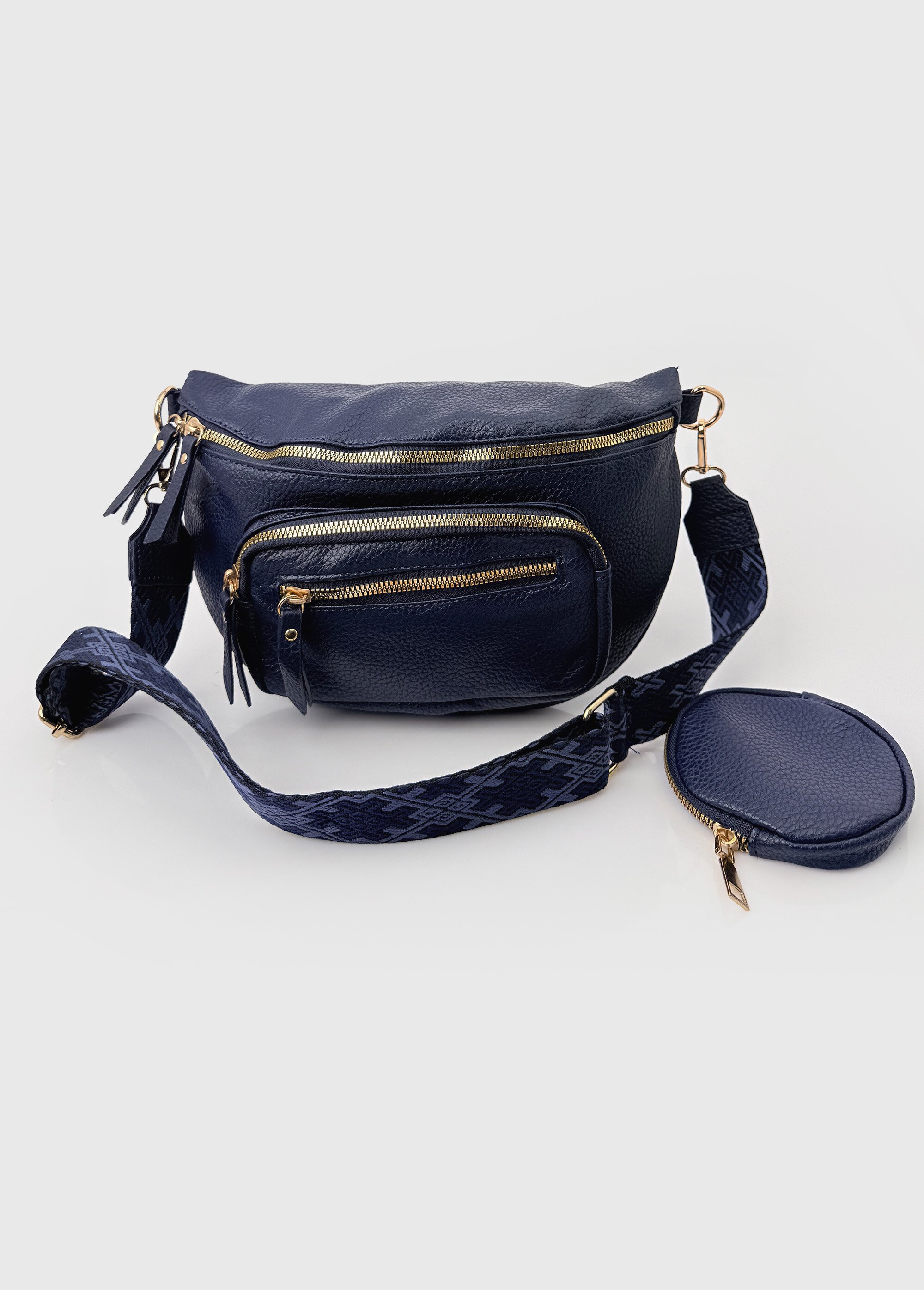 Sac banane fantaisie + porte-monnaie Femme Bleu BAG-PM301 FA1