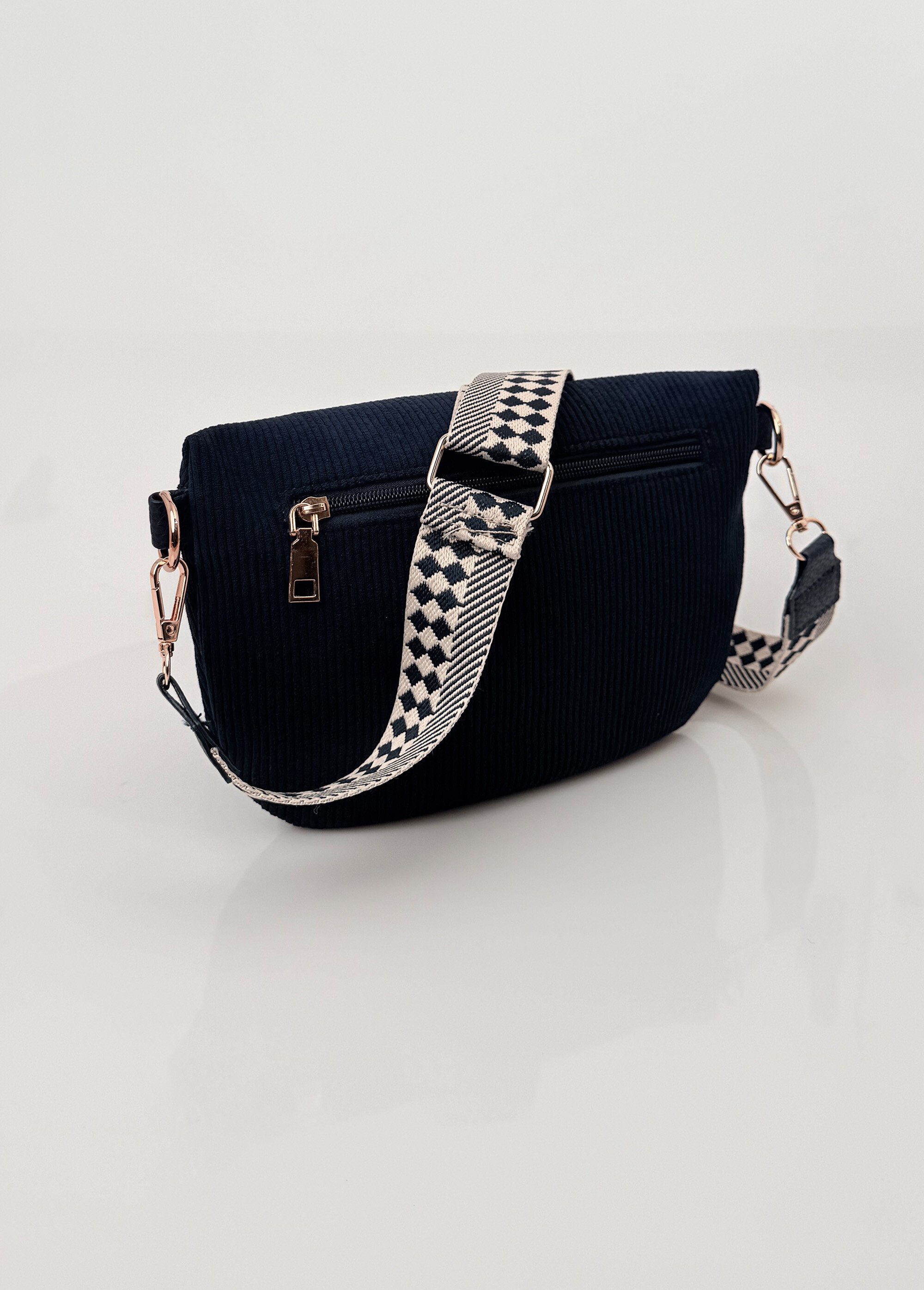 Sac banane velours bandoulière fantaisie Femme Bleu BAG-F101 DE1