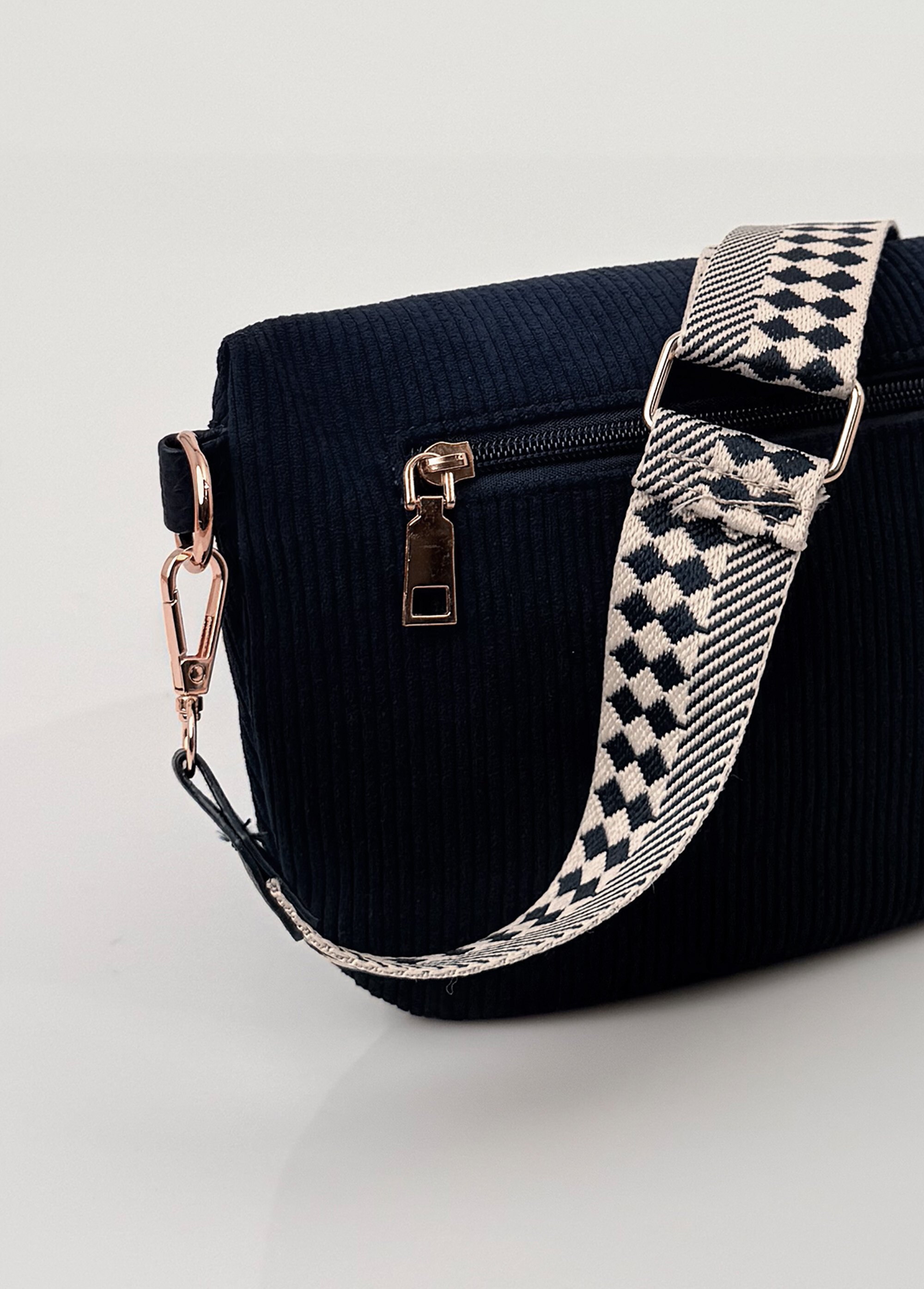 Sac banane velours bandoulière fantaisie Femme Bleu BAG-F101 DE2
