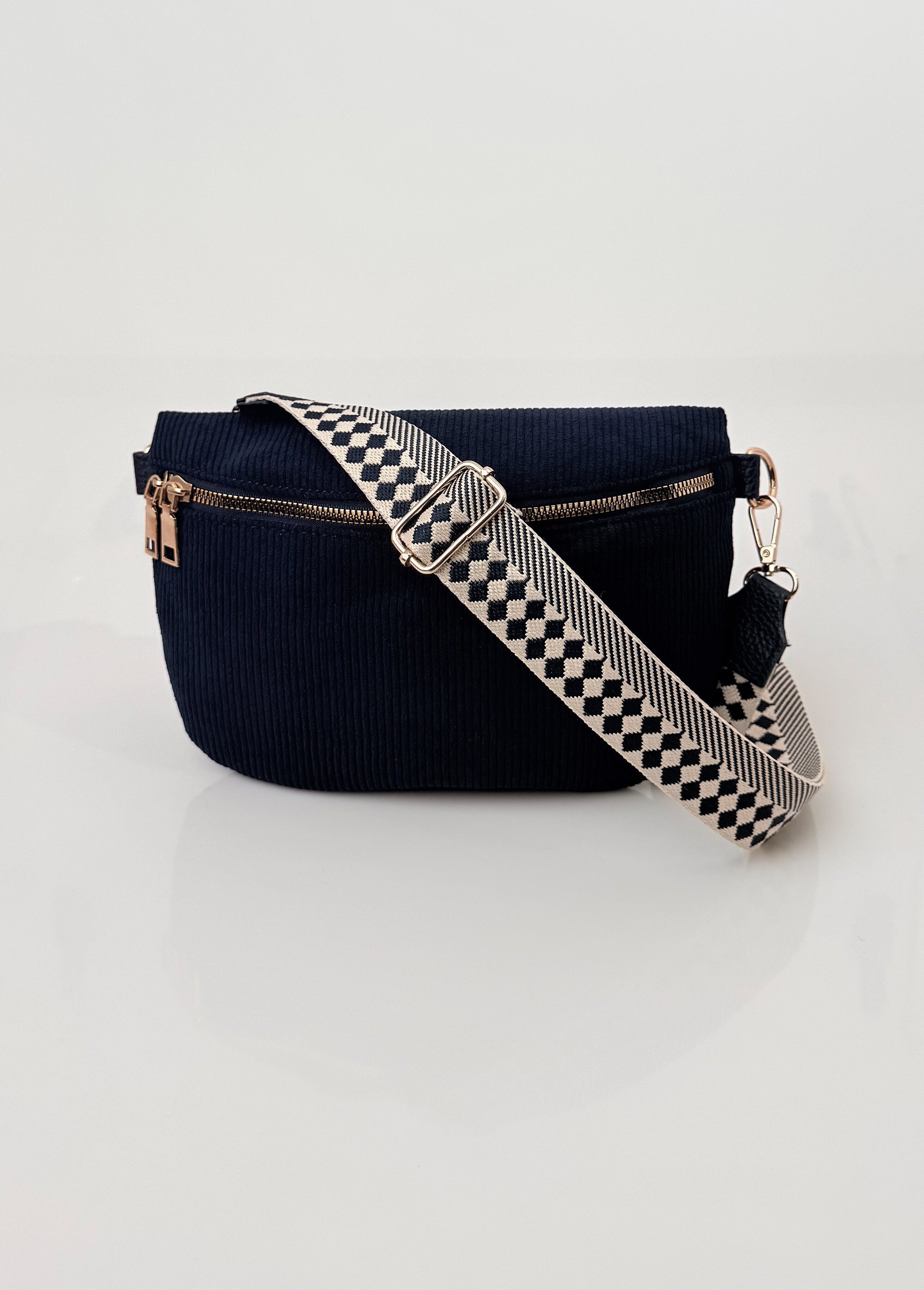 Sac banane velours bandoulière fantaisie Femme Bleu BAG-F101 FA1
