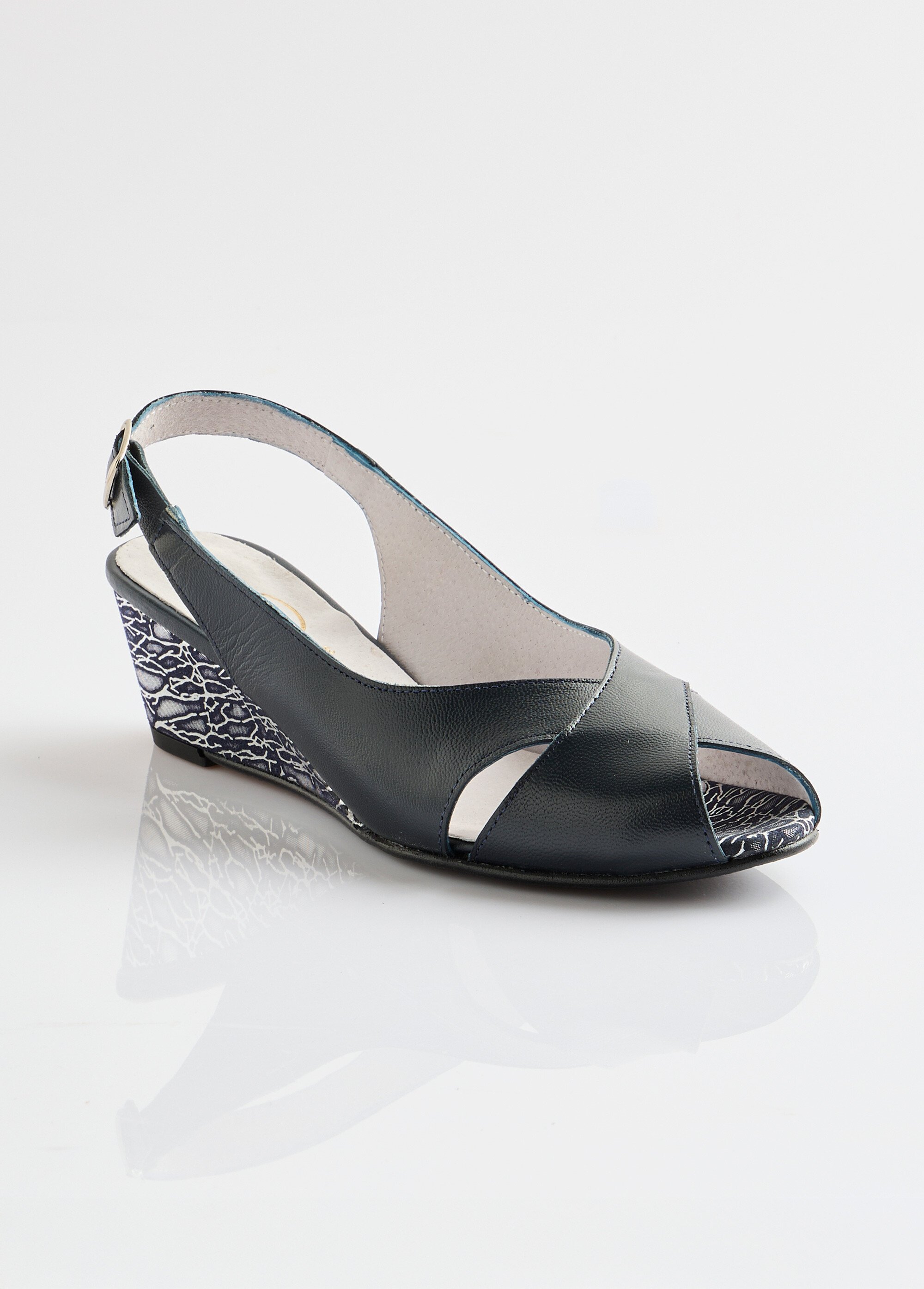 Sandales bout ouvert largeur confort cuir