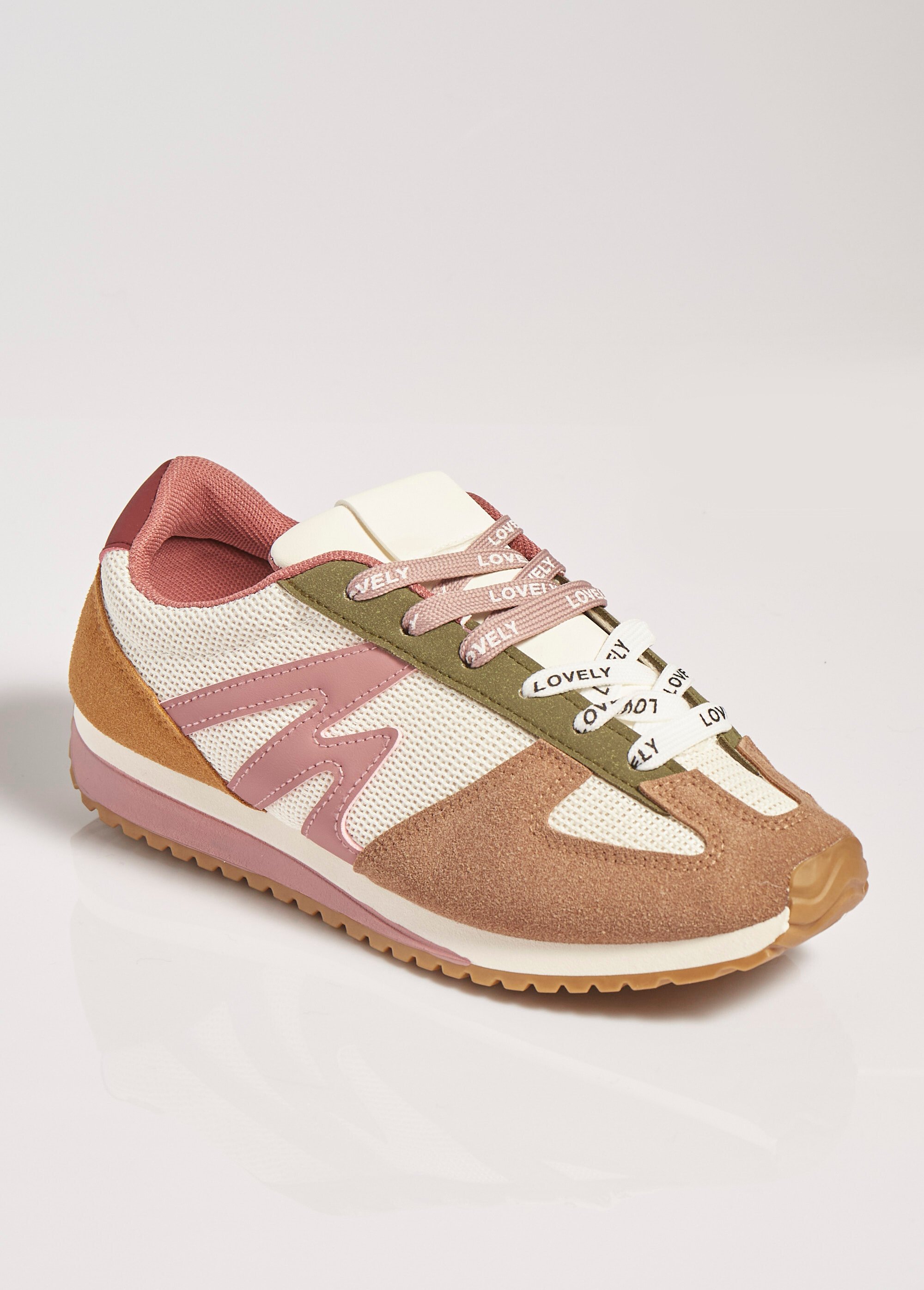 Sneakers multimatières + 2 paires lacets