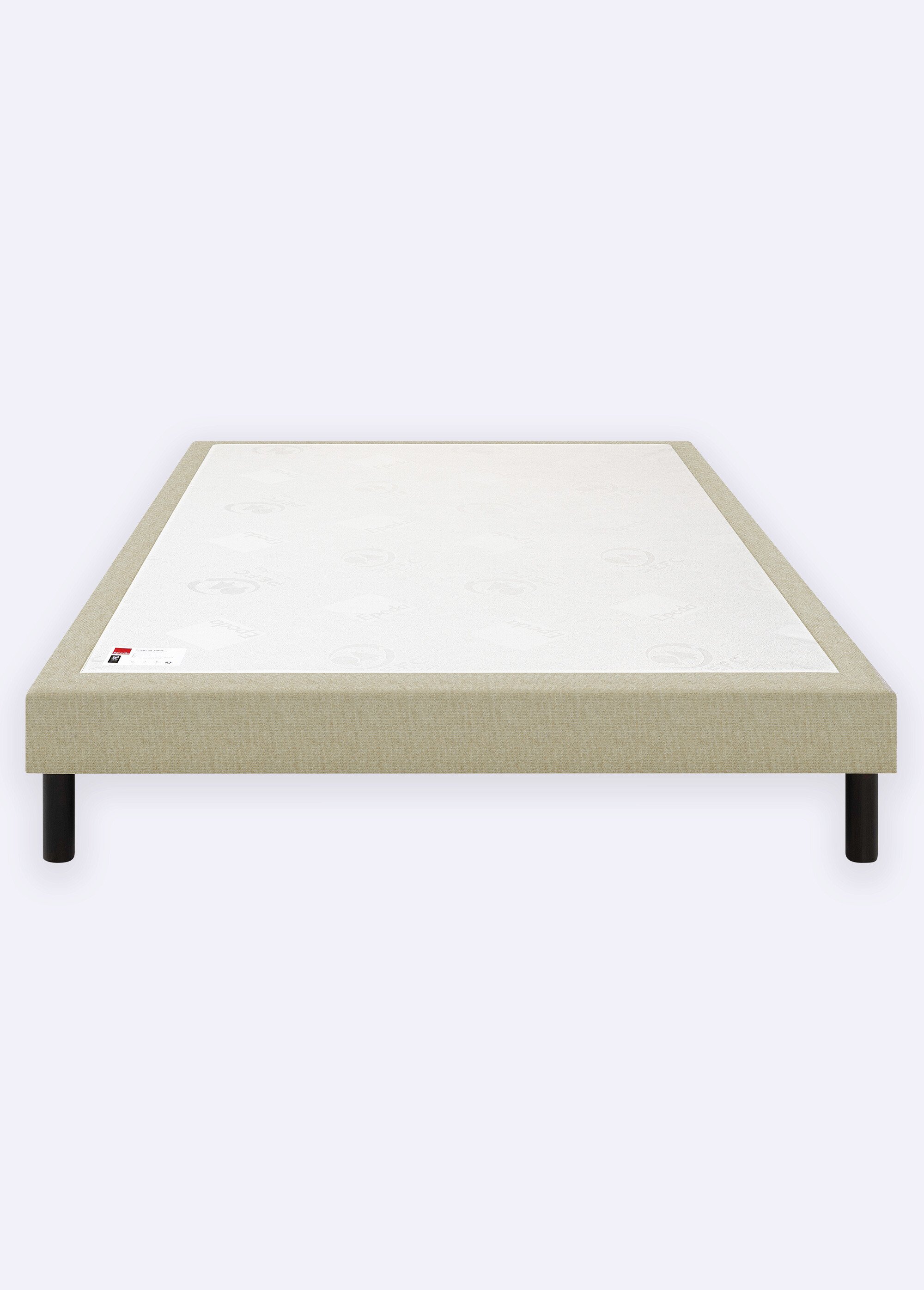 Sommier tapissier 16cm + pieds wengé 17cm CHENILLE LIN EPE-BRISTOL-MED DE1