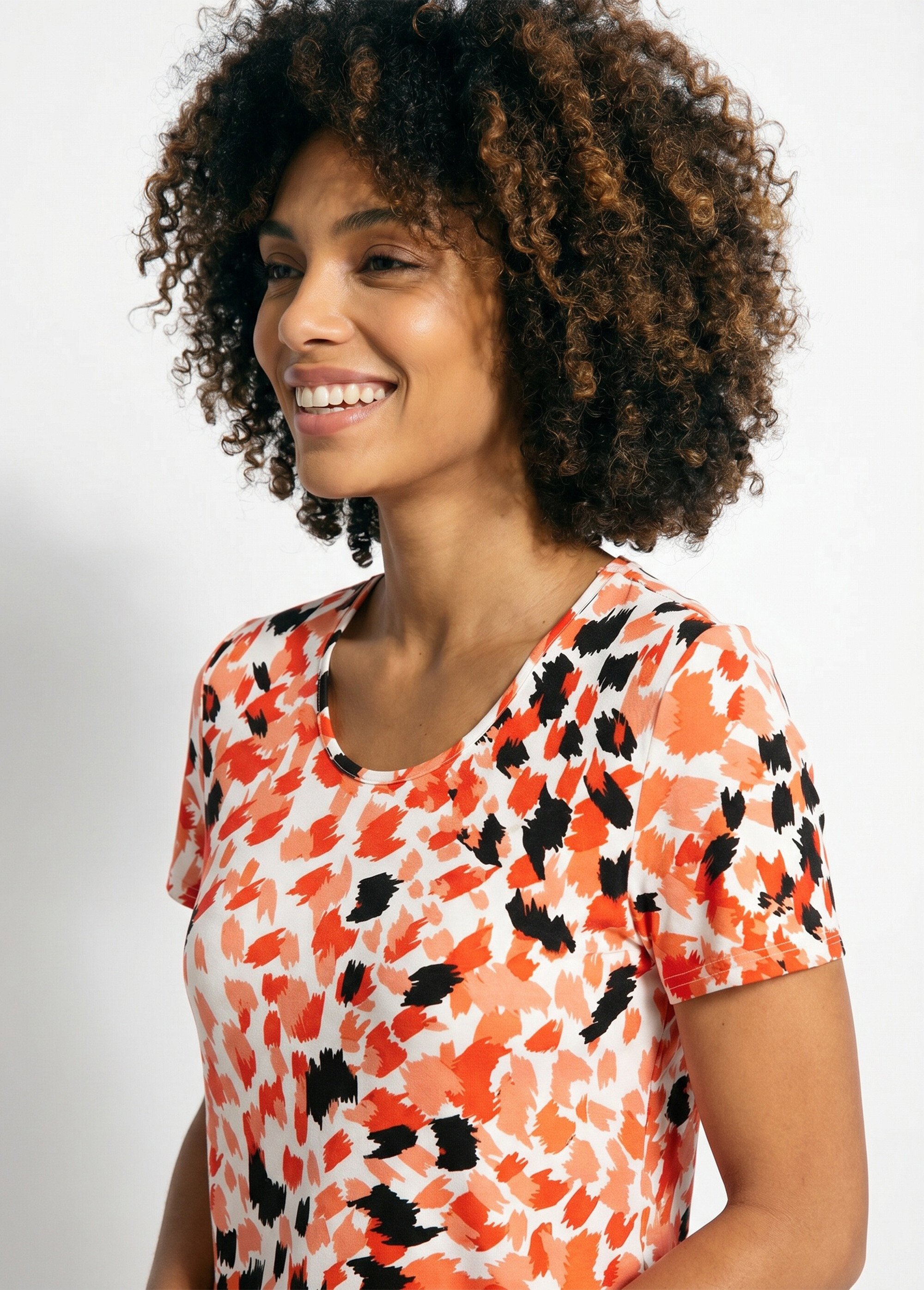 T-shirt court imprimé manches courtes Femme Rose CERNON DE1