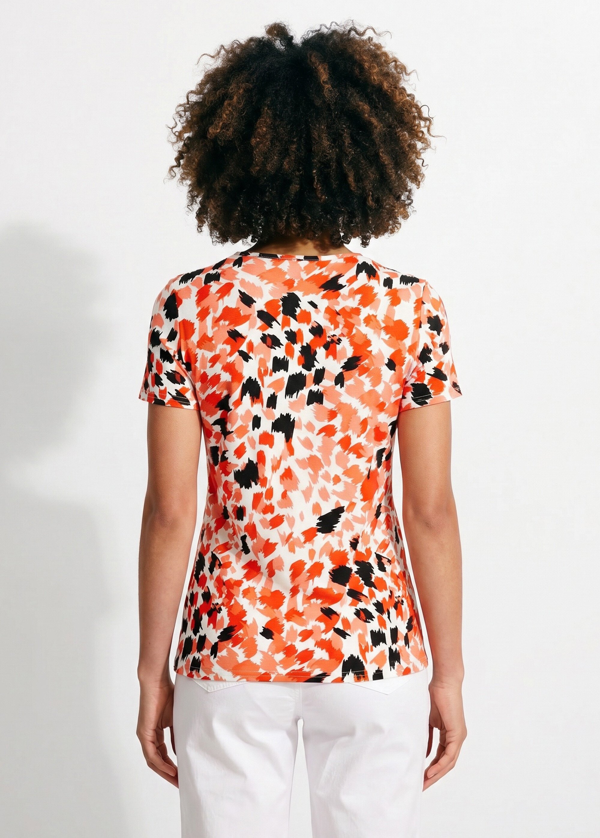T-shirt court imprimé manches courtes Femme Rose CERNON DO1
