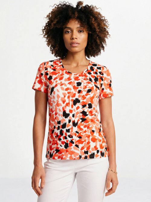 T-shirt court imprimé manches courtes Femme Rose CERNON FA1