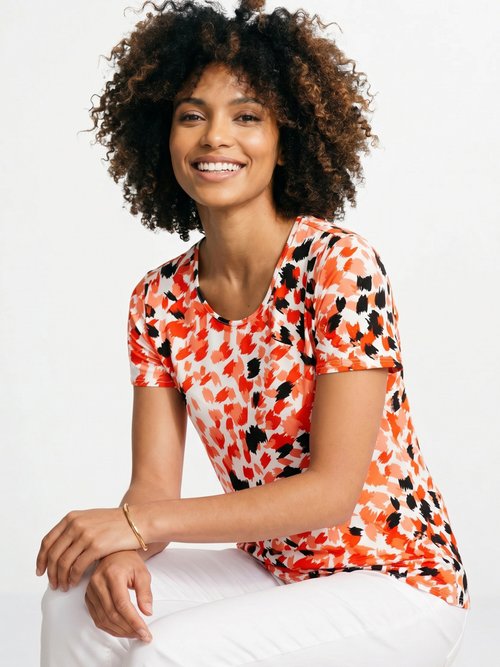 T-shirt court imprimé manches courtes Femme Rose CERNON MV1