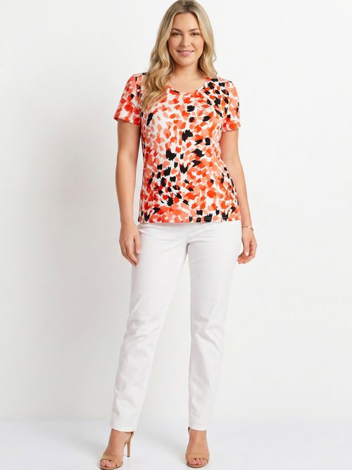 T-shirt court imprimé manches courtes Femme Grande Taille Rose CERNON SI1
