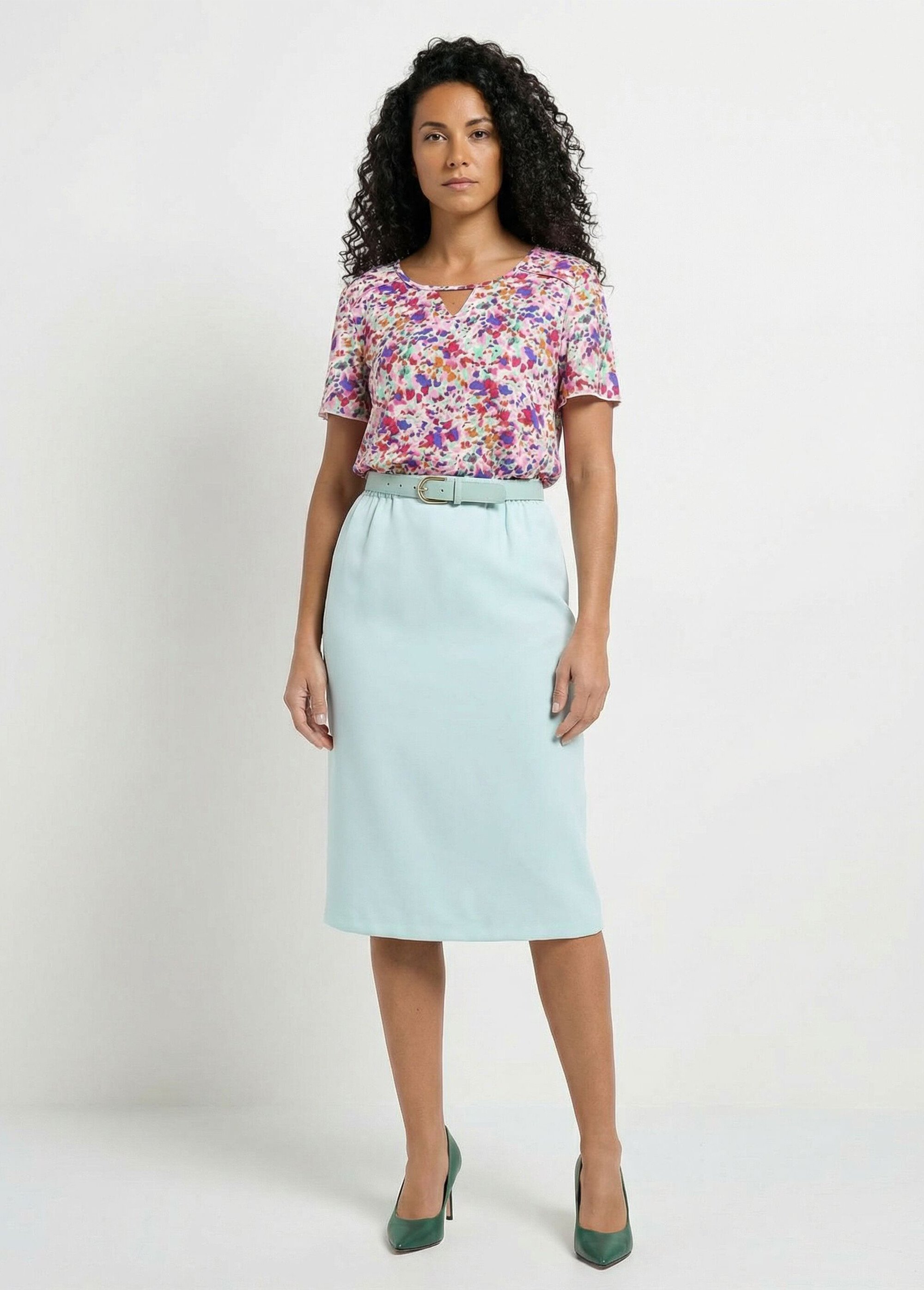 T-shirt fluide imprimé manches courtes papillon Femme Rose CONOR SF1