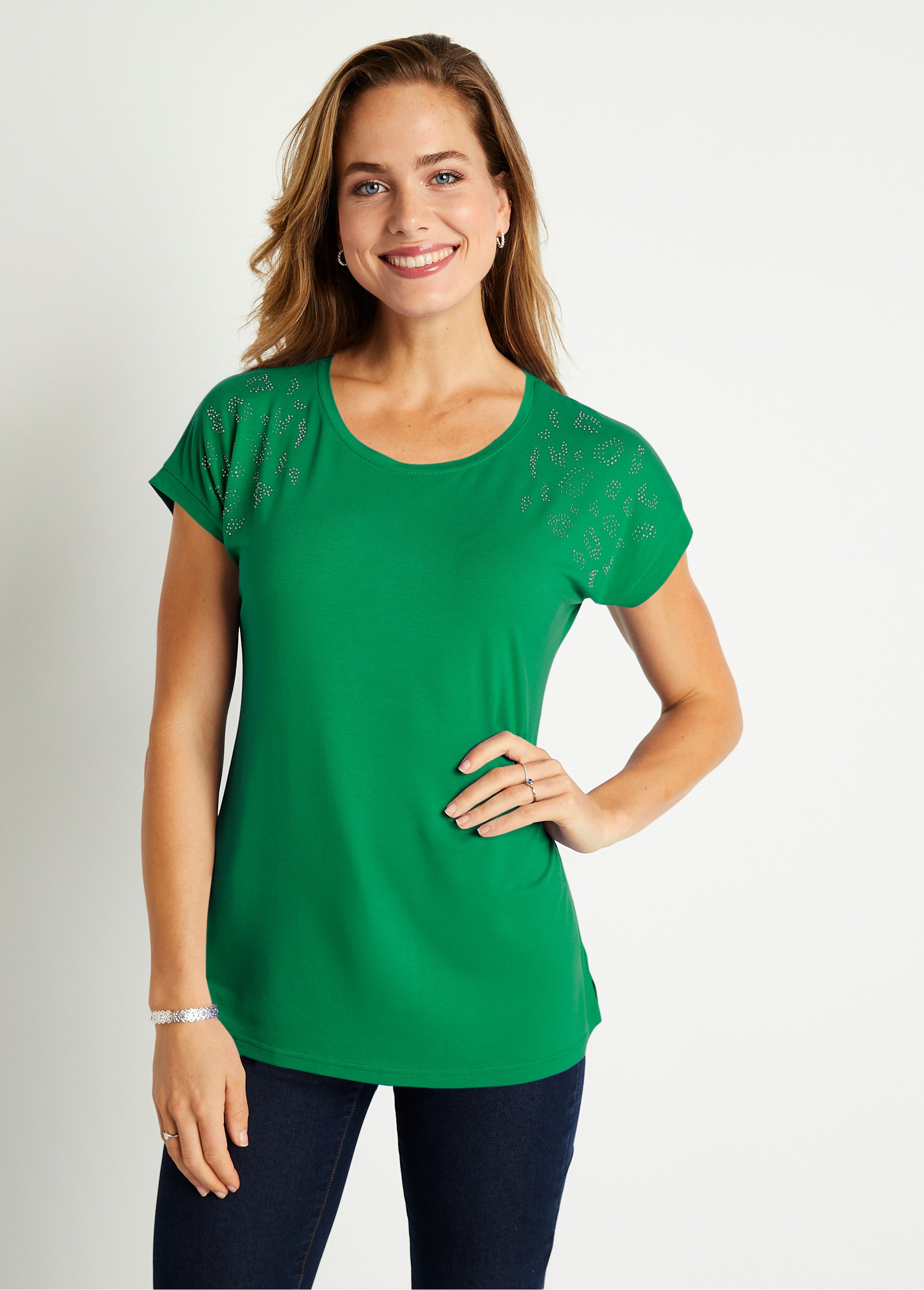 T-shirt long manches courtes uni