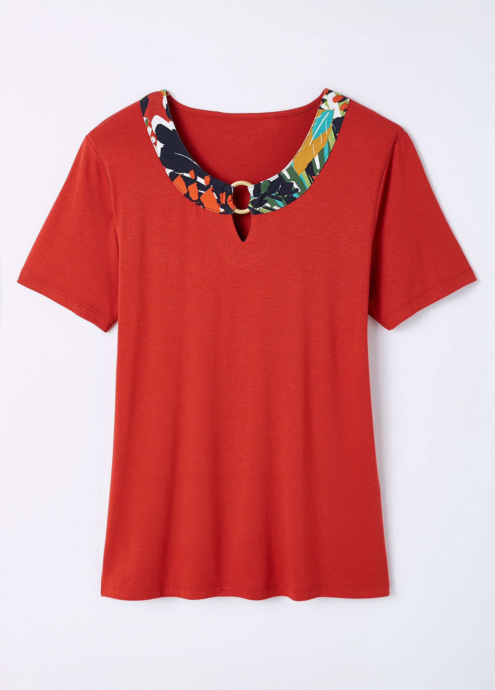 T-shirt manches courtes uni ou imprimé Femme Orange CAVARC AP1