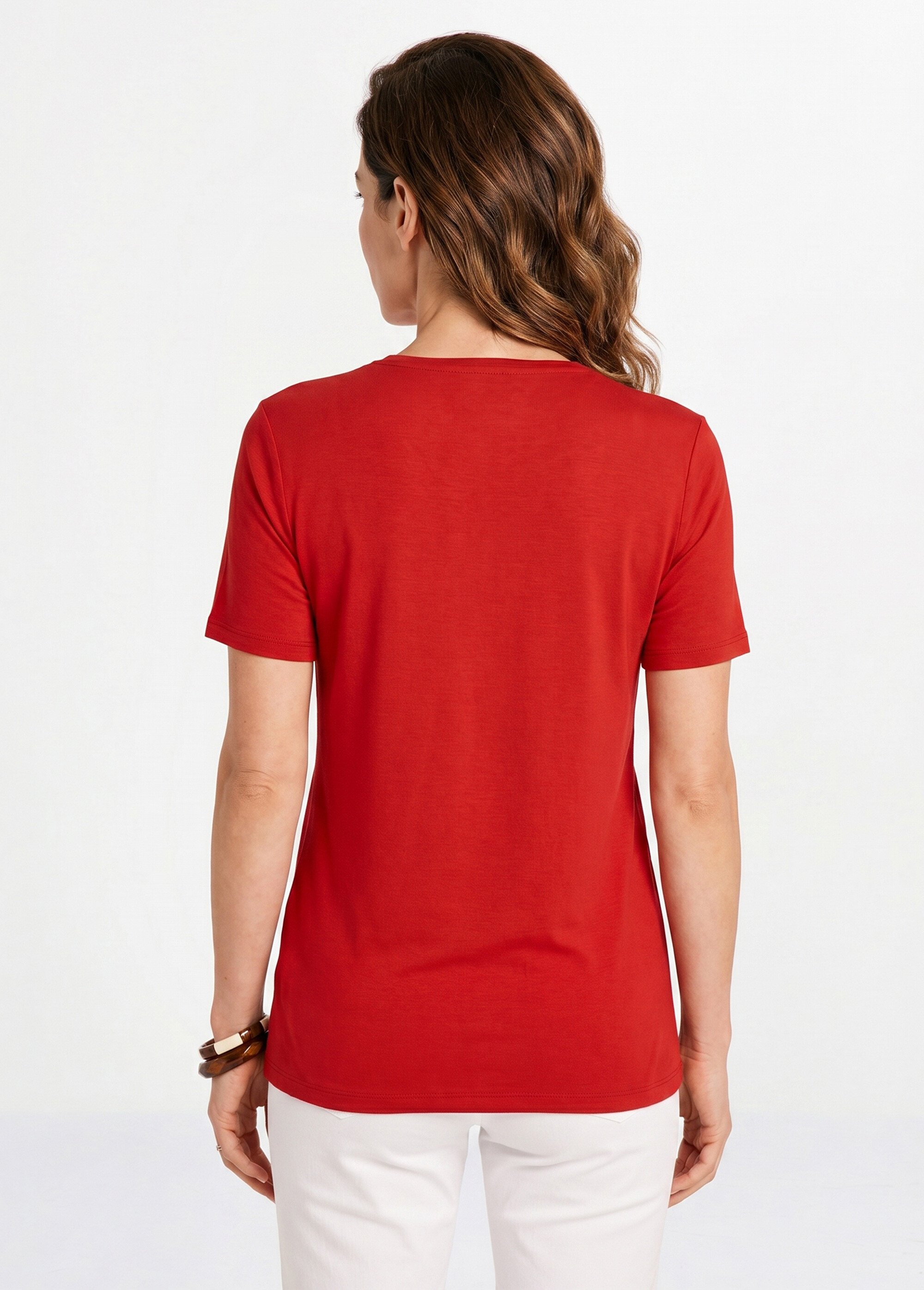 T-shirt manches courtes uni ou imprimé Femme Orange CAVARC DO1