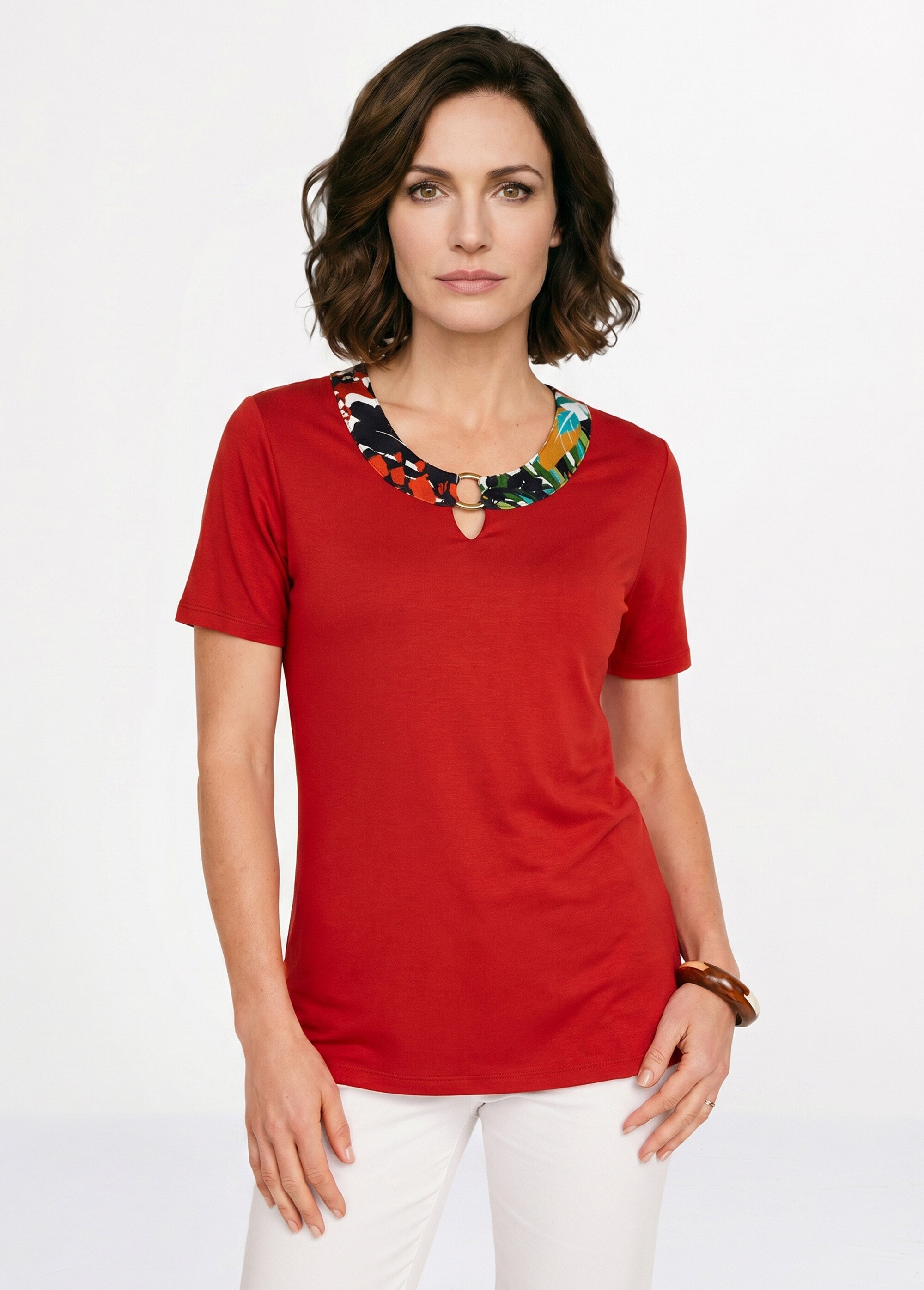 T-shirt manches courtes uni ou imprimé Femme Orange CAVARC FA1