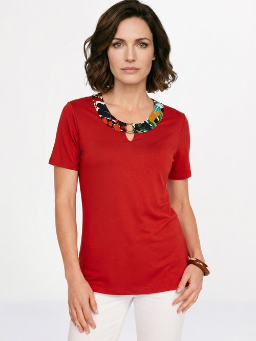 T-shirt manches courtes uni ou imprimé Femme Orange CAVARC FA1