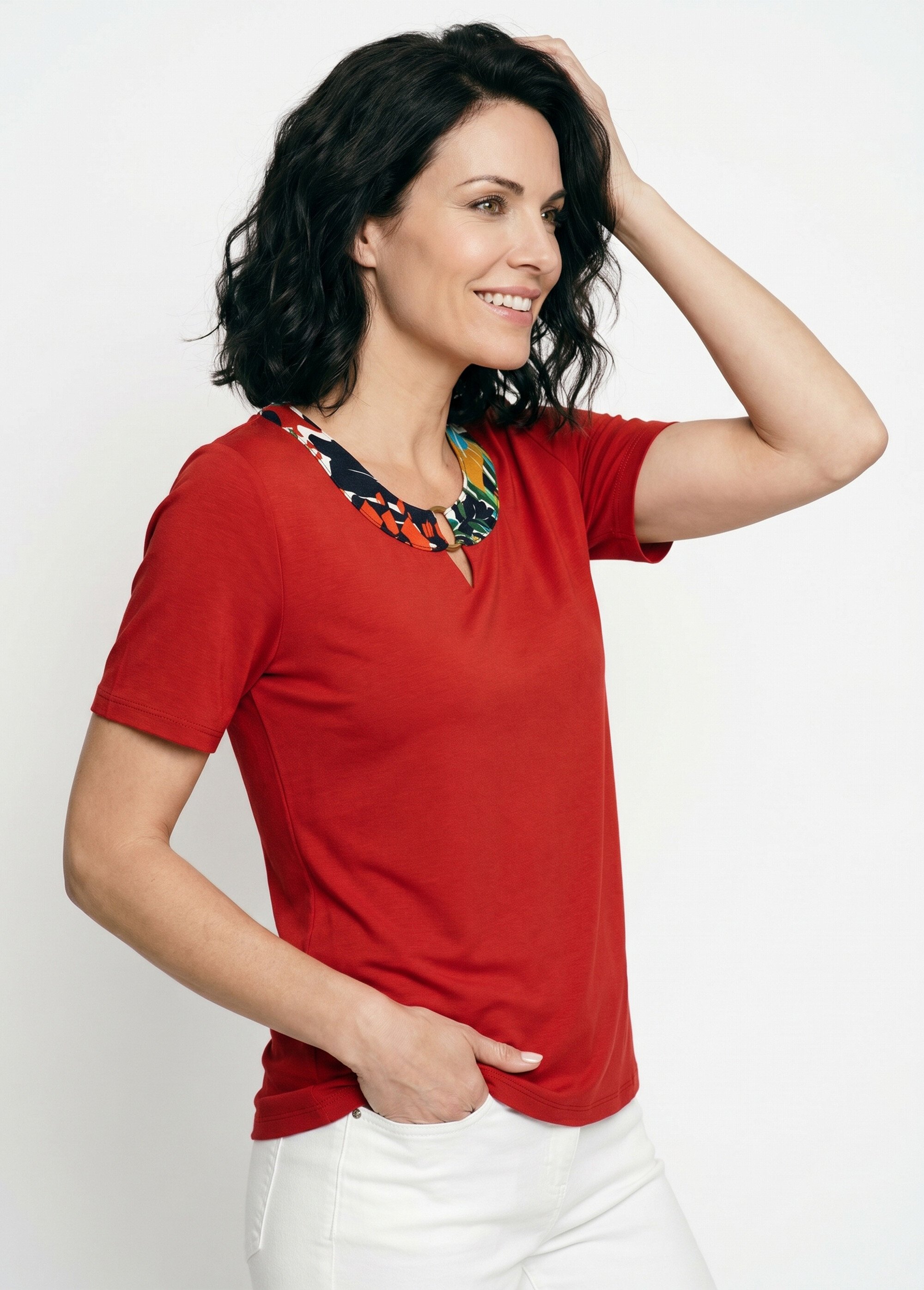 T-shirt manches courtes uni ou imprimé Femme Orange CAVARC MV1
