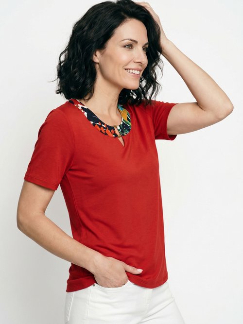 T-shirt manches courtes uni ou imprimé Femme Orange CAVARC MV1