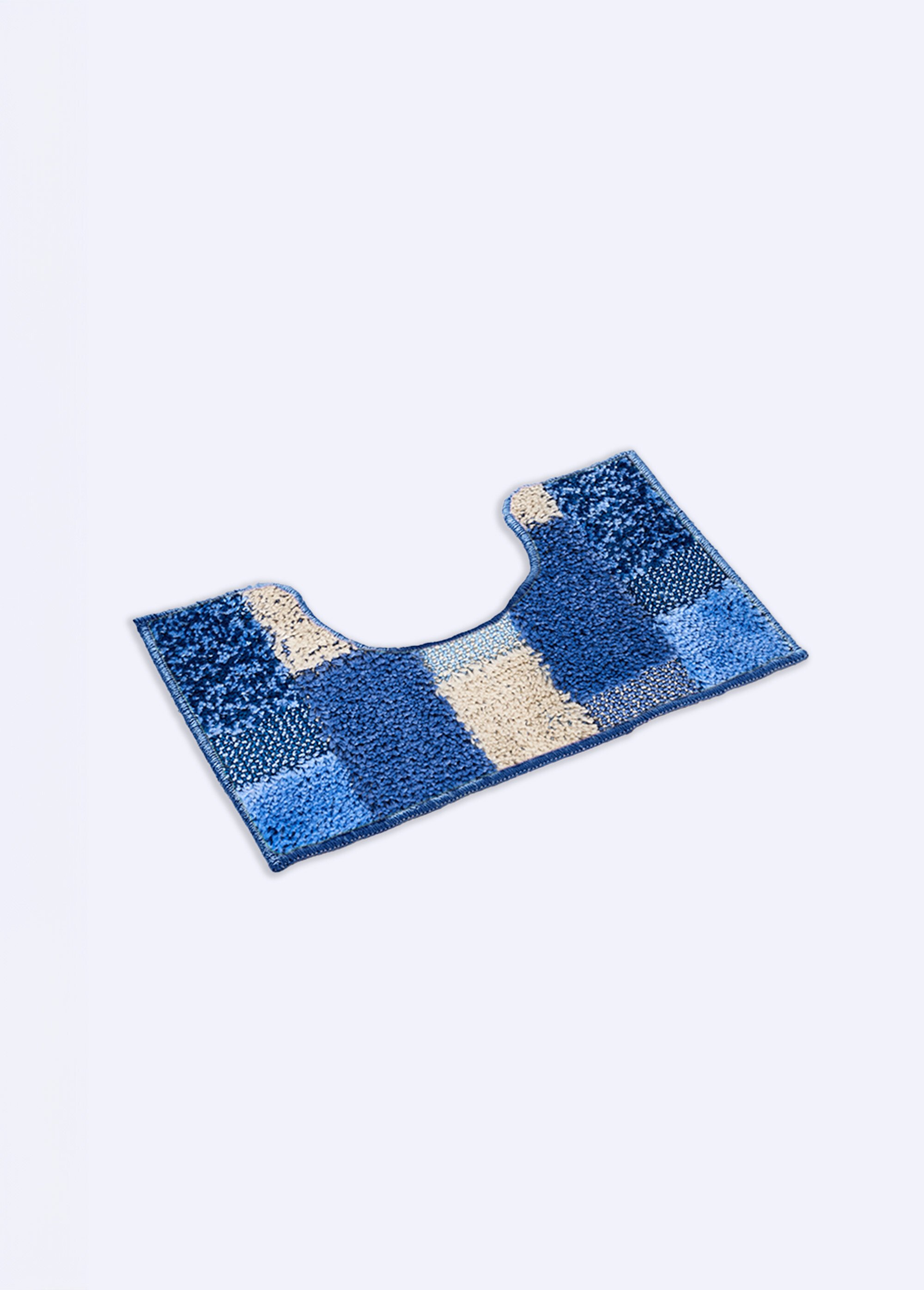 Tapis de bain tissage multicolore fond TPR antidérapant Bleu RACLE DE2