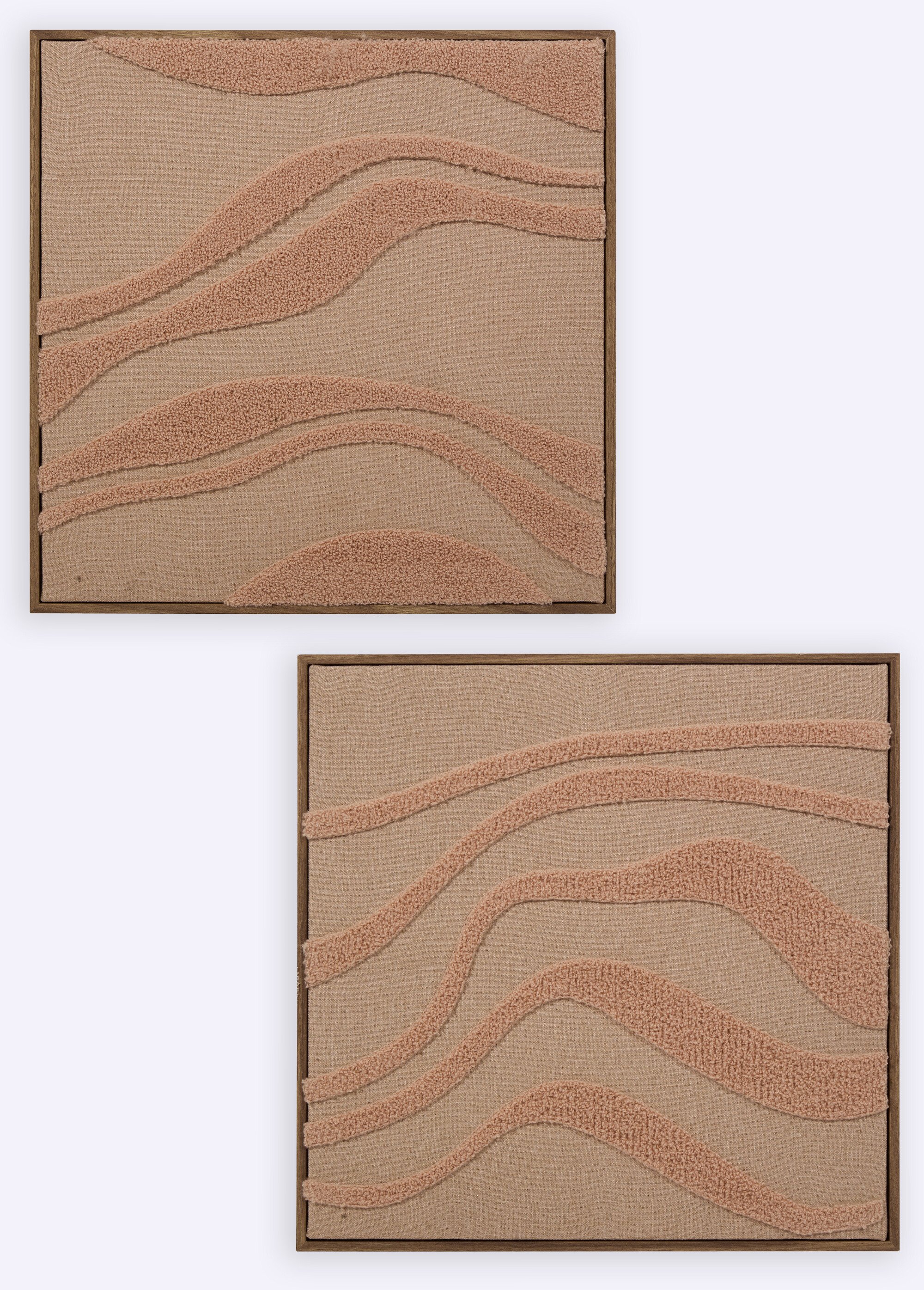 Toile 3D tissée dans cadre façon bois