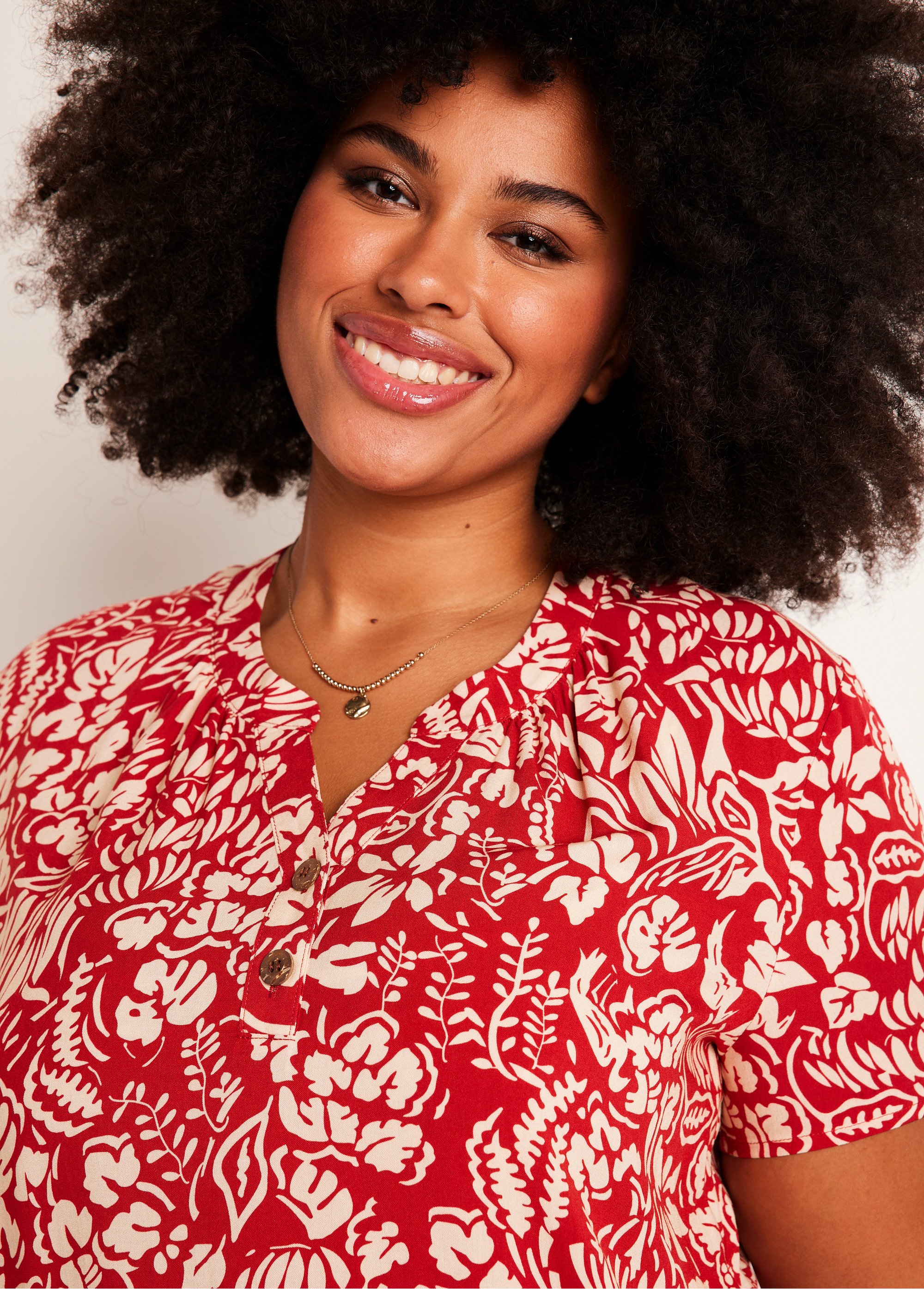 Tunique longue évasée fleurie ou unie