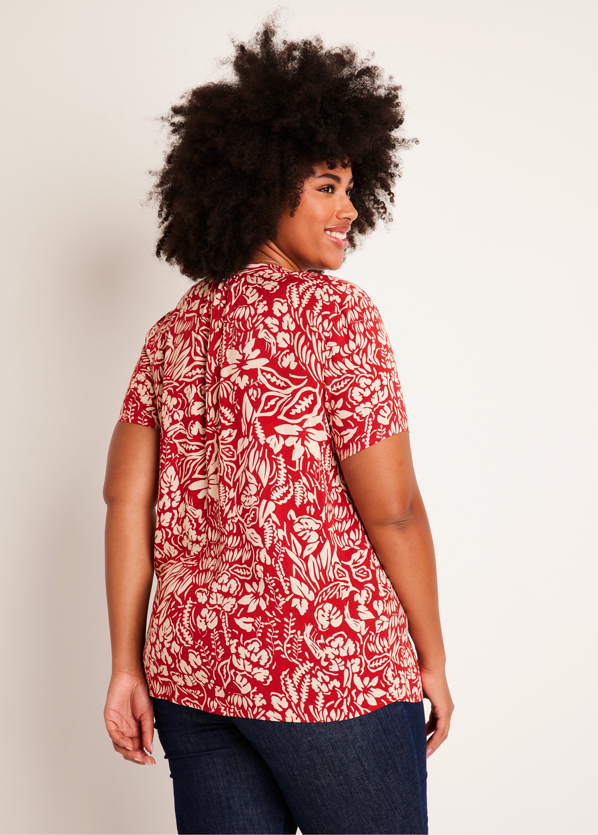 Tunique longue évasée fleurie ou unie