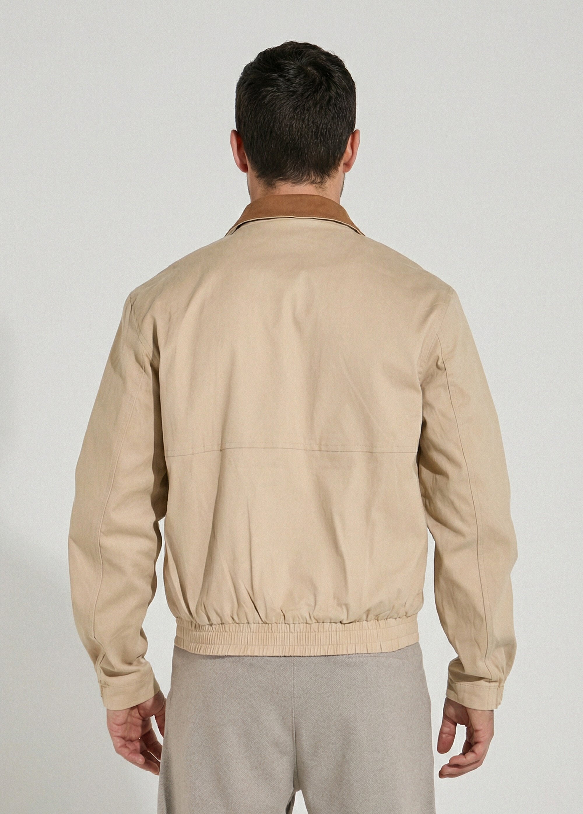 Veste casual zippée en toile coton