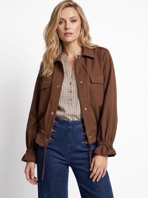 Veste mi-saison avec poignets resserrés Femme Marron JB-A3227 FA1