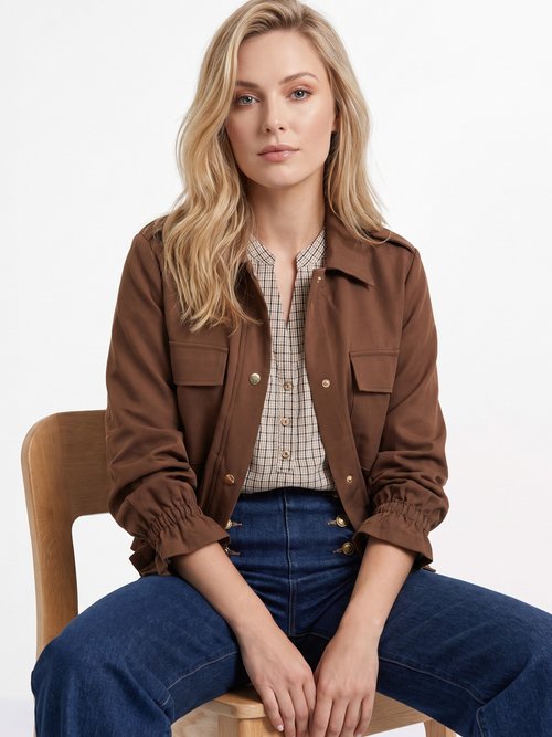 Veste mi-saison avec poignets resserrés Femme Marron JB-A3227 MV1