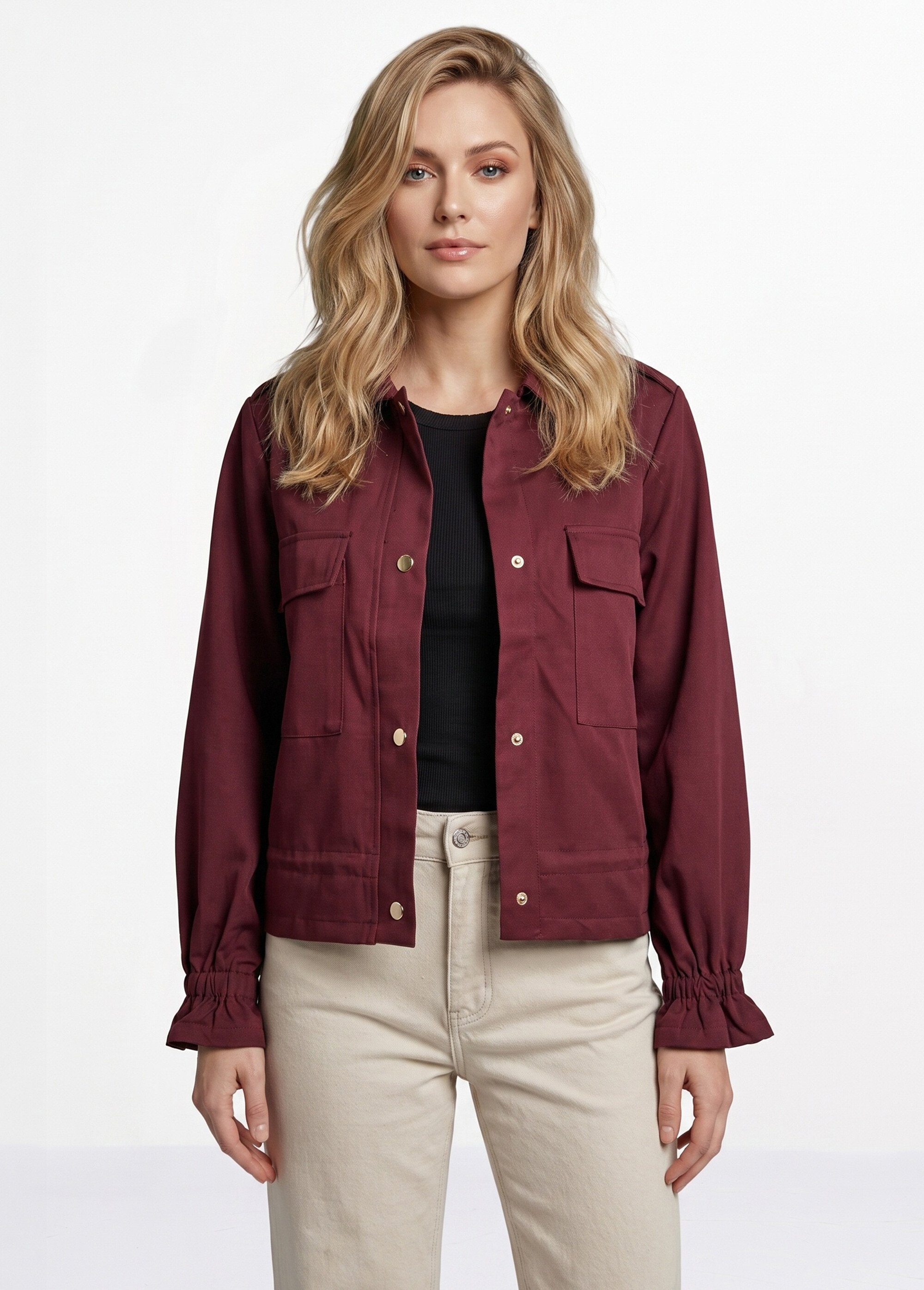 Veste mi-saison avec poignets resserrés Femme Rouge JB-A3227 FA1