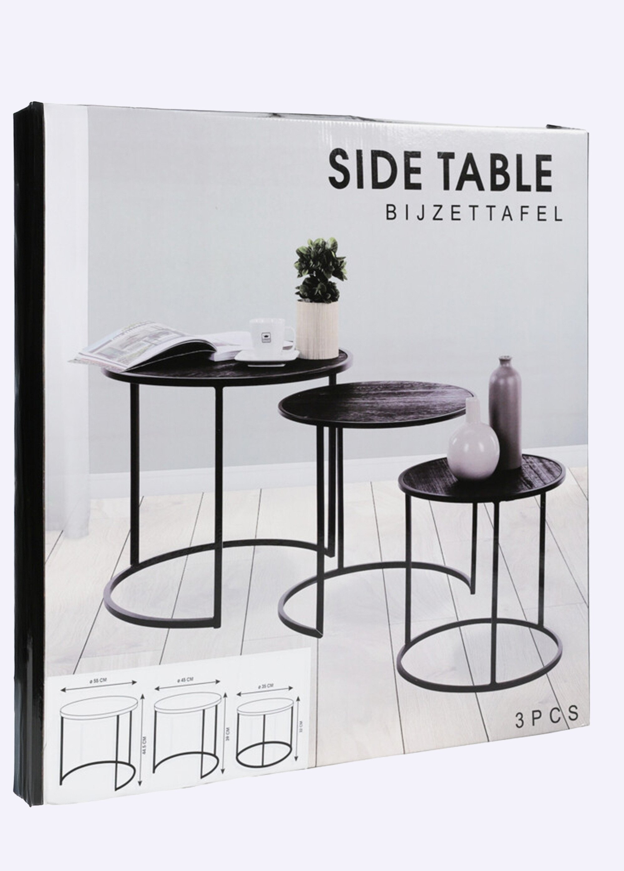 3 tables gigognes en bois et métal NOIR KP-NB1510060 DE1