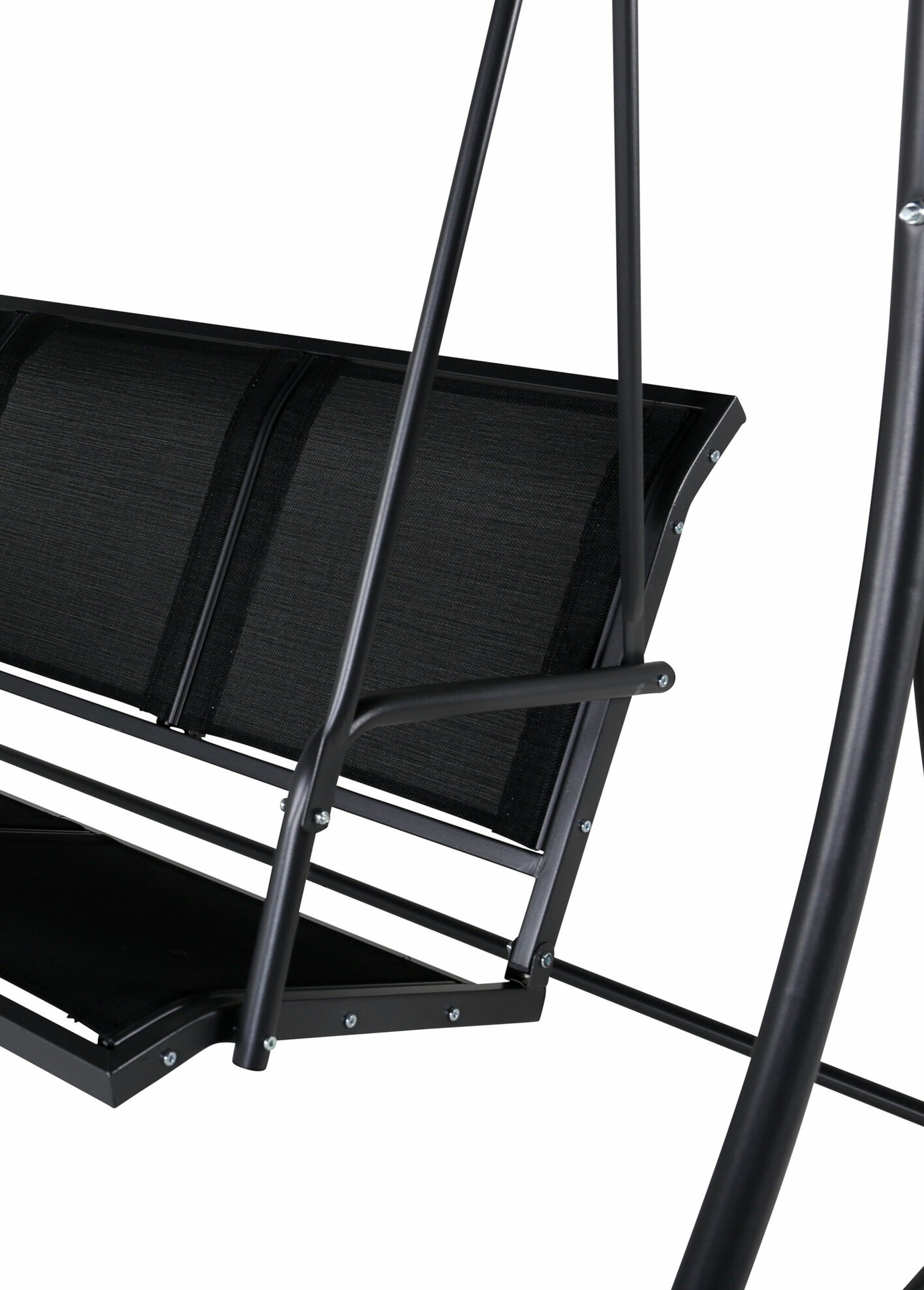 Balancelle canapé design 3 places + toit NOIR VEN-1017-408 DE1