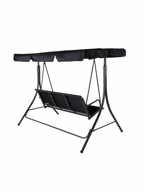 Balancelle canapé design 3 places + toit NOIR VEN-1017-408 DO1