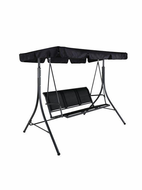 Balancelle canapé design 3 places + toit NOIR VEN-1017-408 FA1