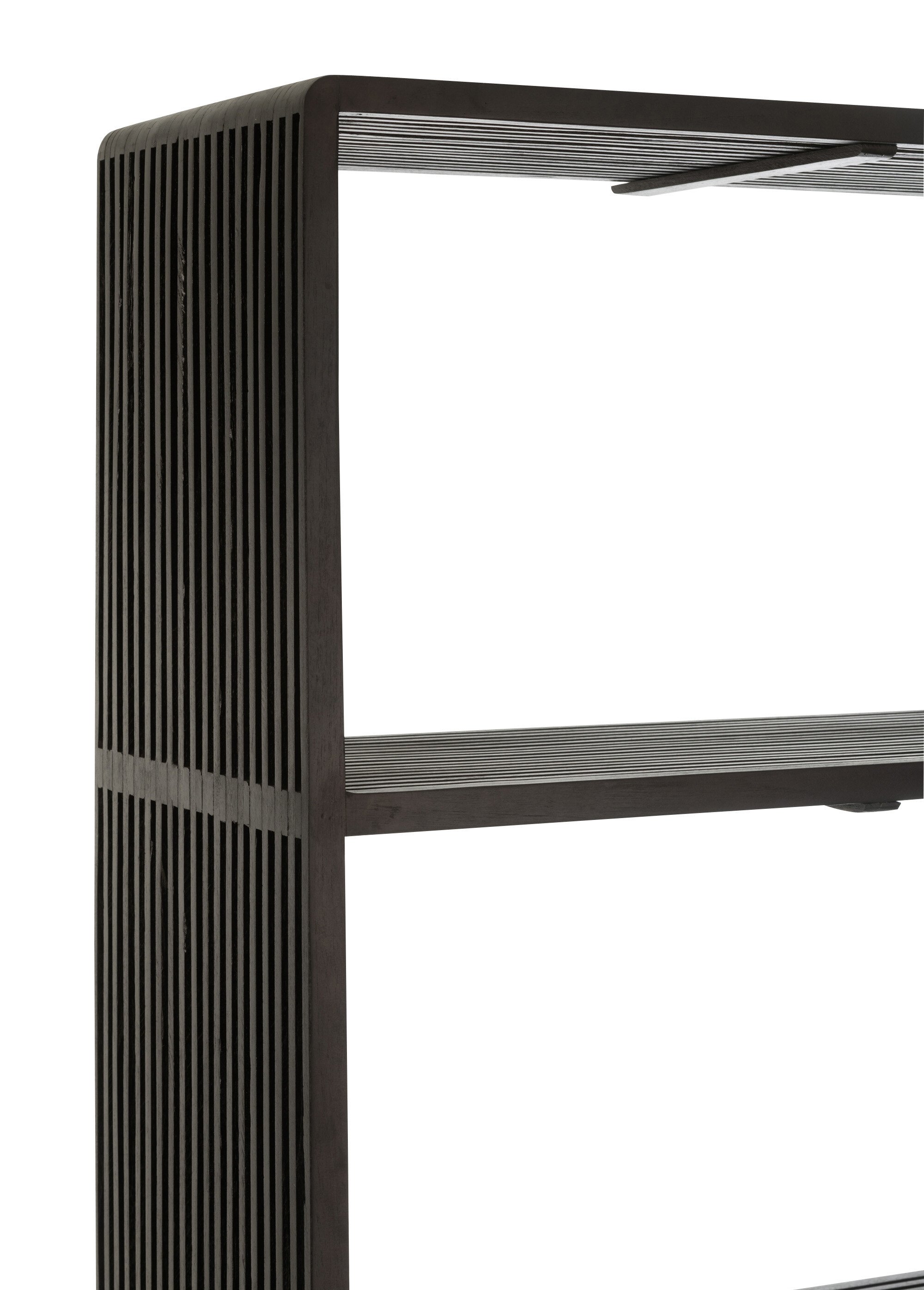 Bibliothèque teck foncé, design ajouré NOIR JP-40792 DE2