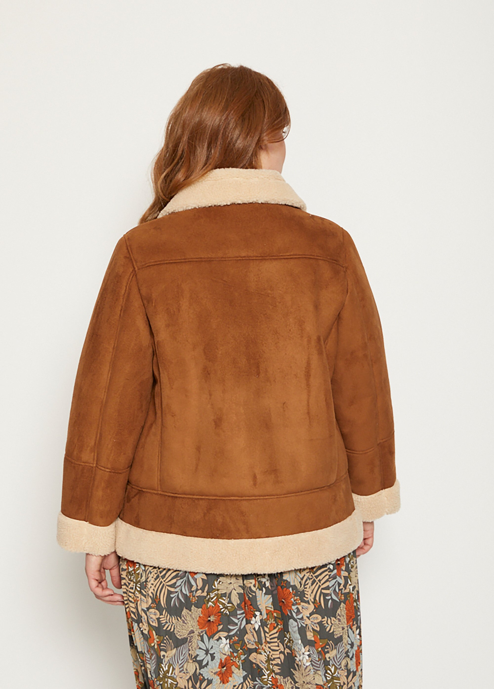 Blouson façon peau lainée