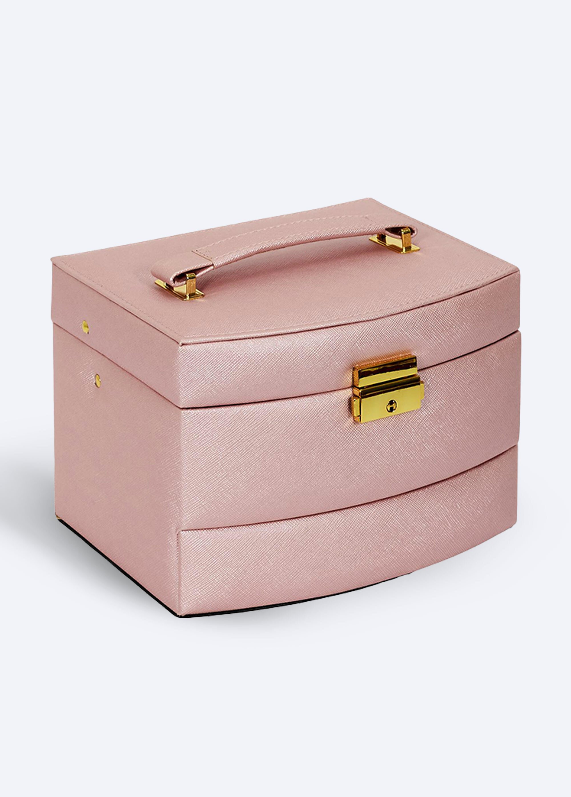 Boîte à bijoux simili cuir 3 niveaux Rose CMP-HD2315 DE1