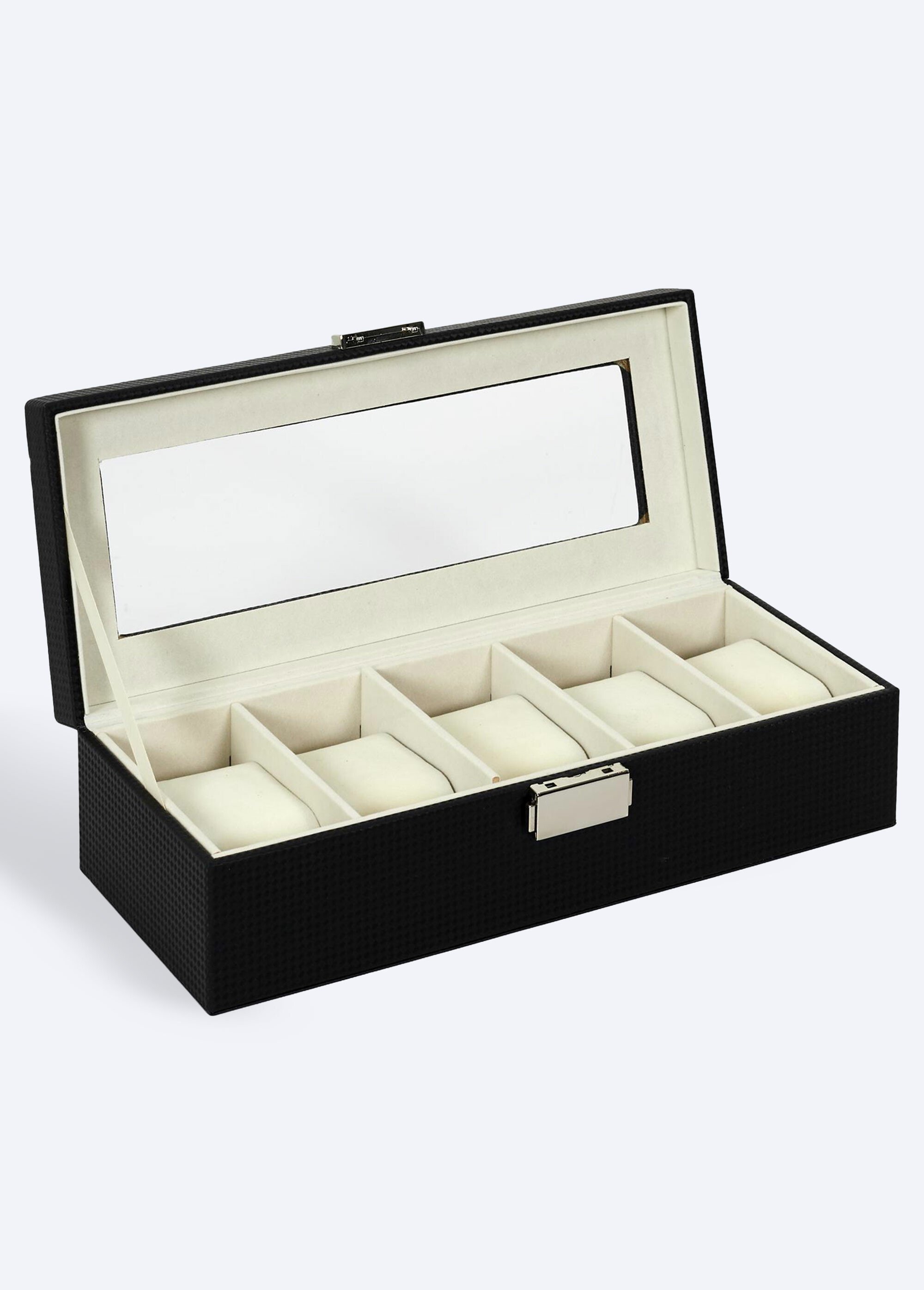 Boîte de rangement simili cuir 5 montres