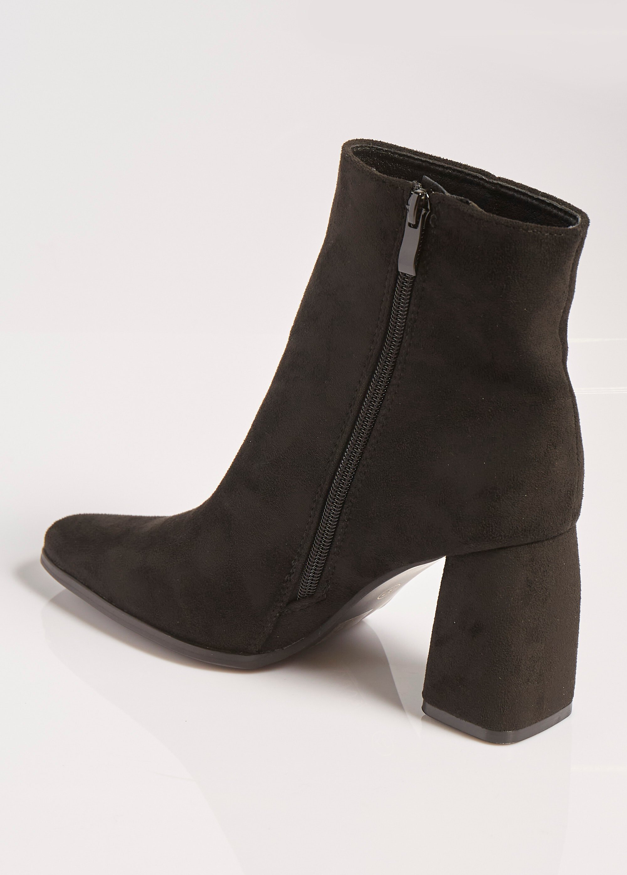 Boots pointues chic à talon, en suédine