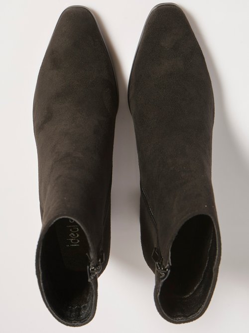 Boots pointues chic à talon, en suédine Femme Noir MAR6371A OV1