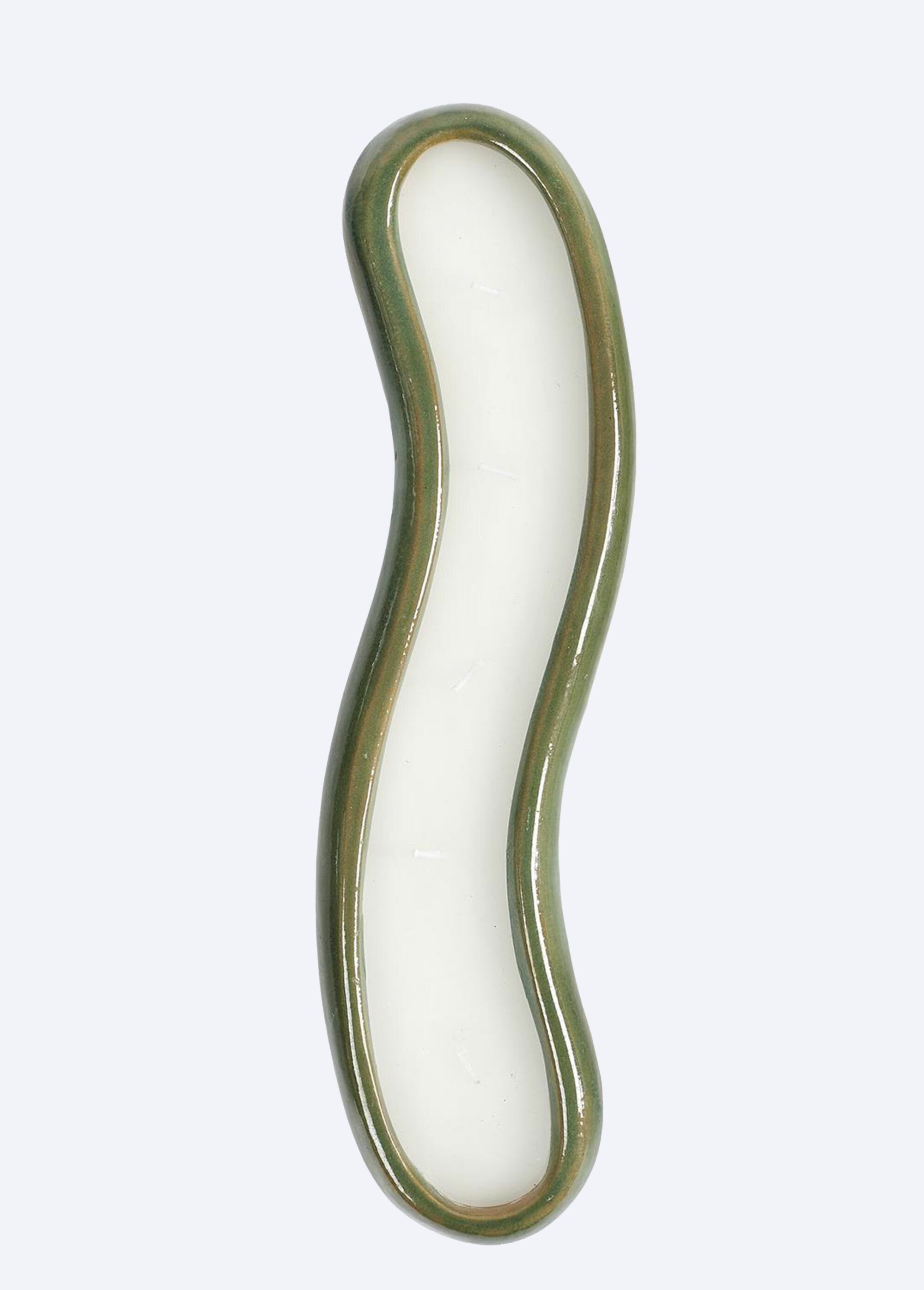 Bougie design en céramique, long 30cm Blanc CMP-BO5632 OV1