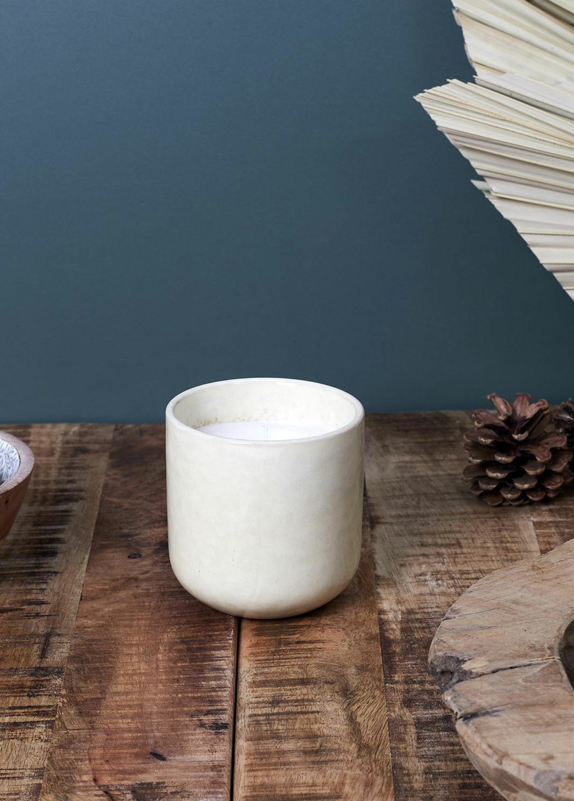 Bougie parfumée pot en céramique, 9cm Vert CMP-BO5629 SI1