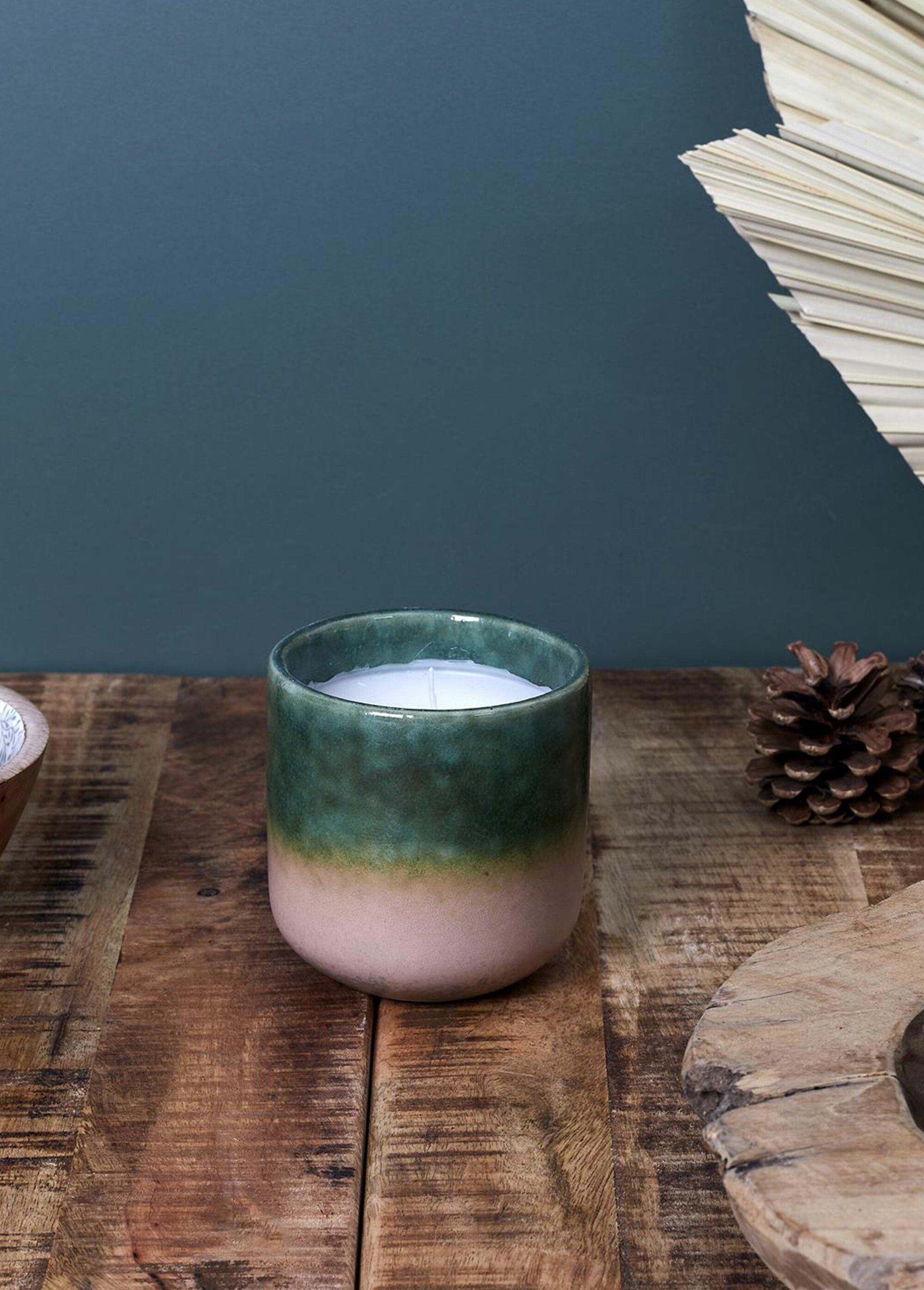 Bougie parfumée pot en céramique, 9cm Blanc CMP-BO5629 SI1