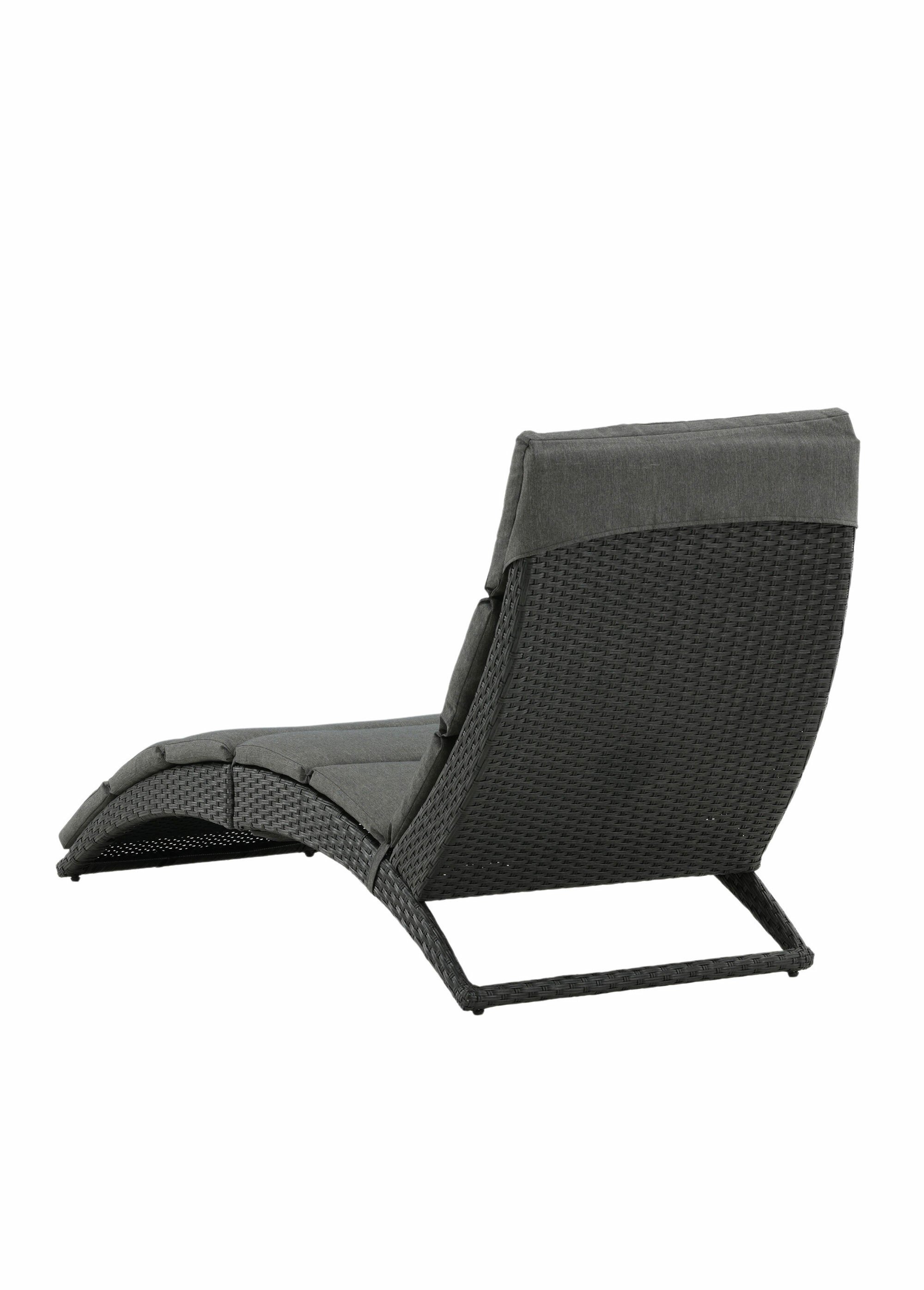 Chaise longue vague en résine + coussin NOIR VEN-2065-001 DO1