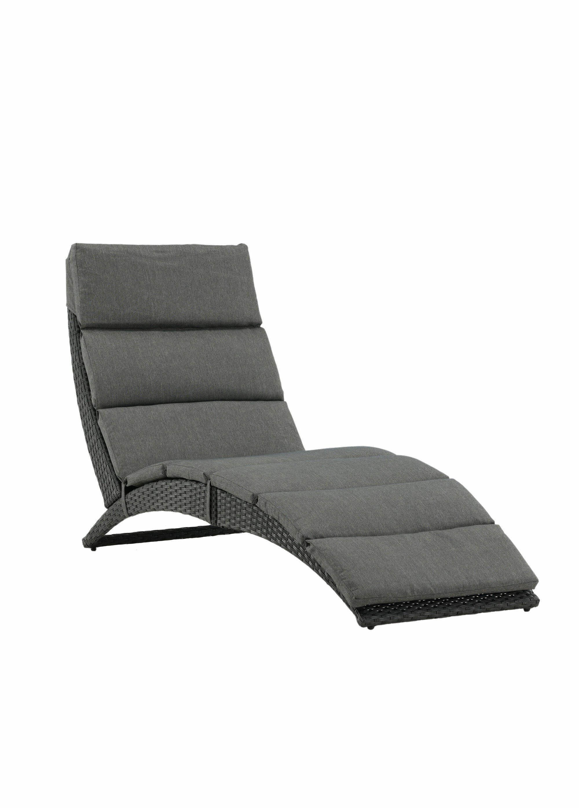 Chaise longue vague en résine + coussin NOIR VEN-2065-001 FA1