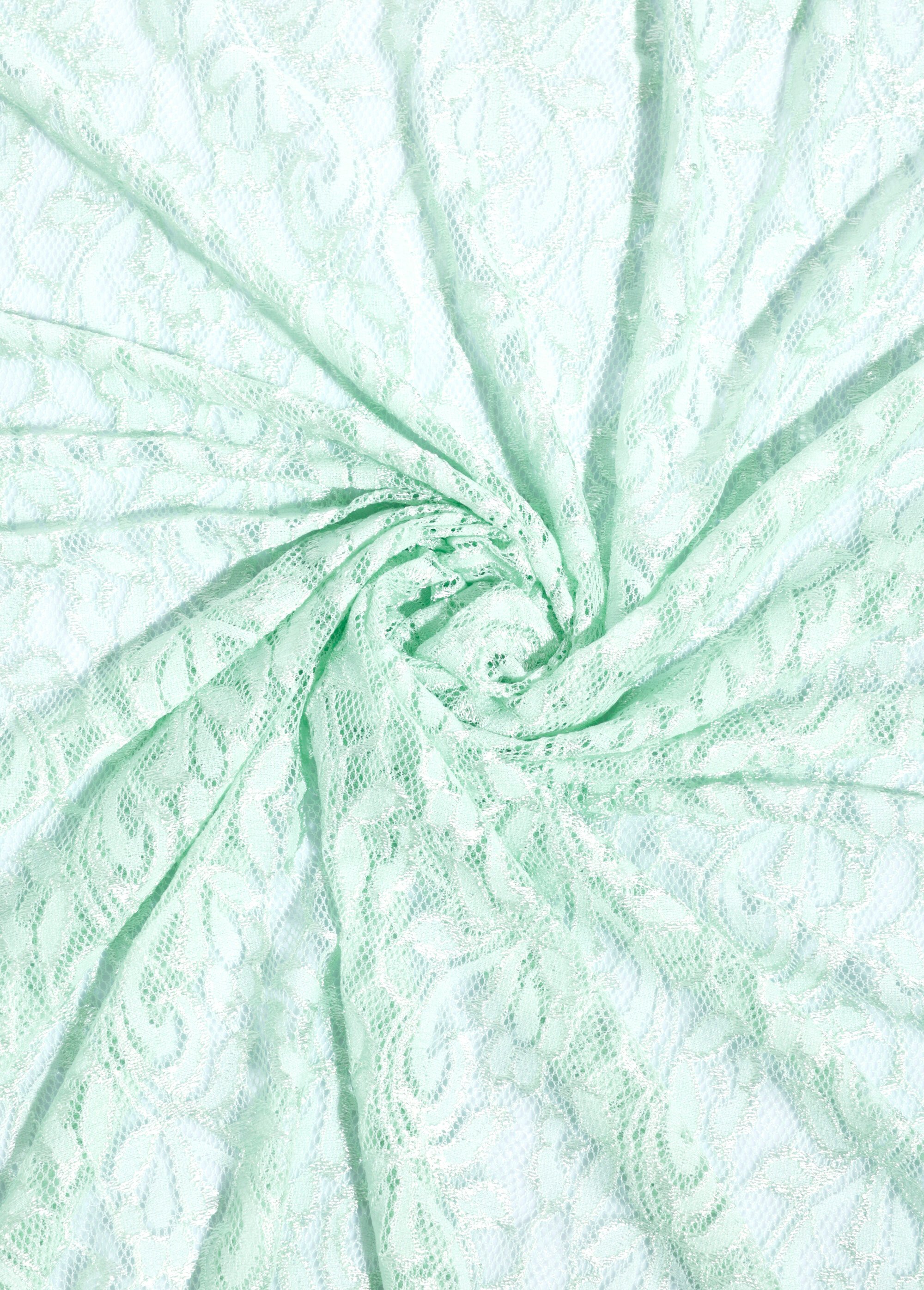 Coupon dentelle fleurie à reflets, 2V VERT COT146072 FA1