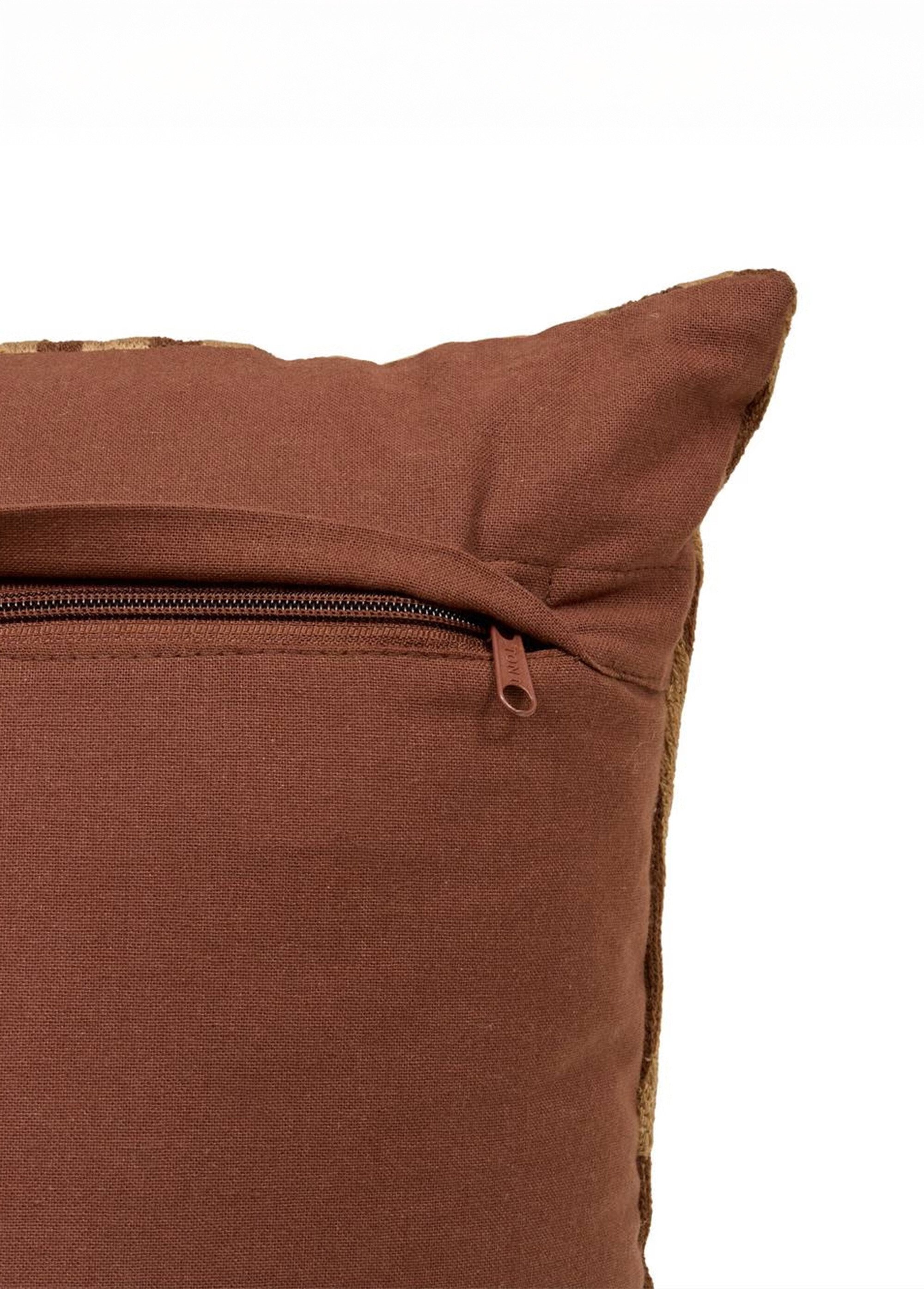 Coussin déhoussable, motif brodé Hary Marron JJA-194335K DE2