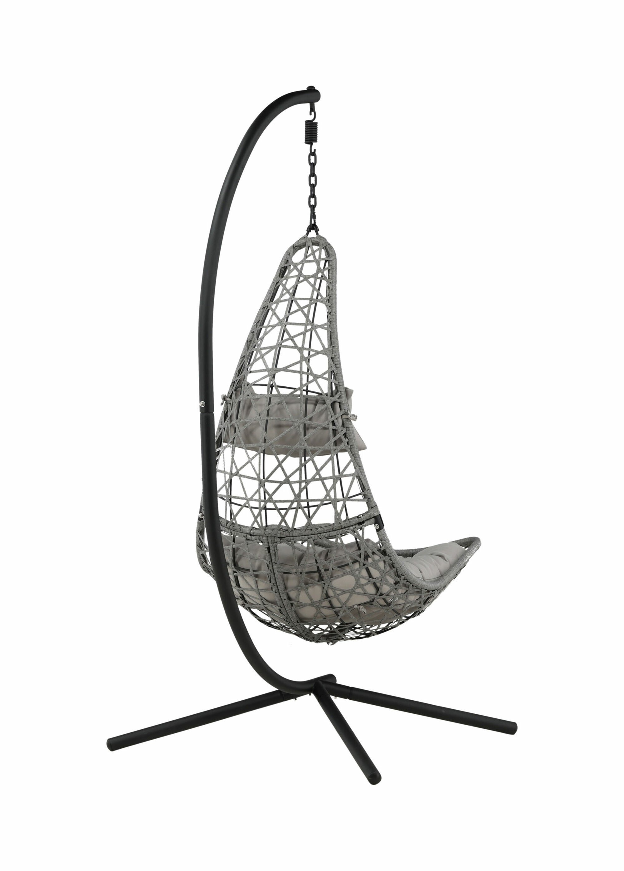 Fauteuil suspendu tressé + coussins GRIS VEN-1018-404 DO1