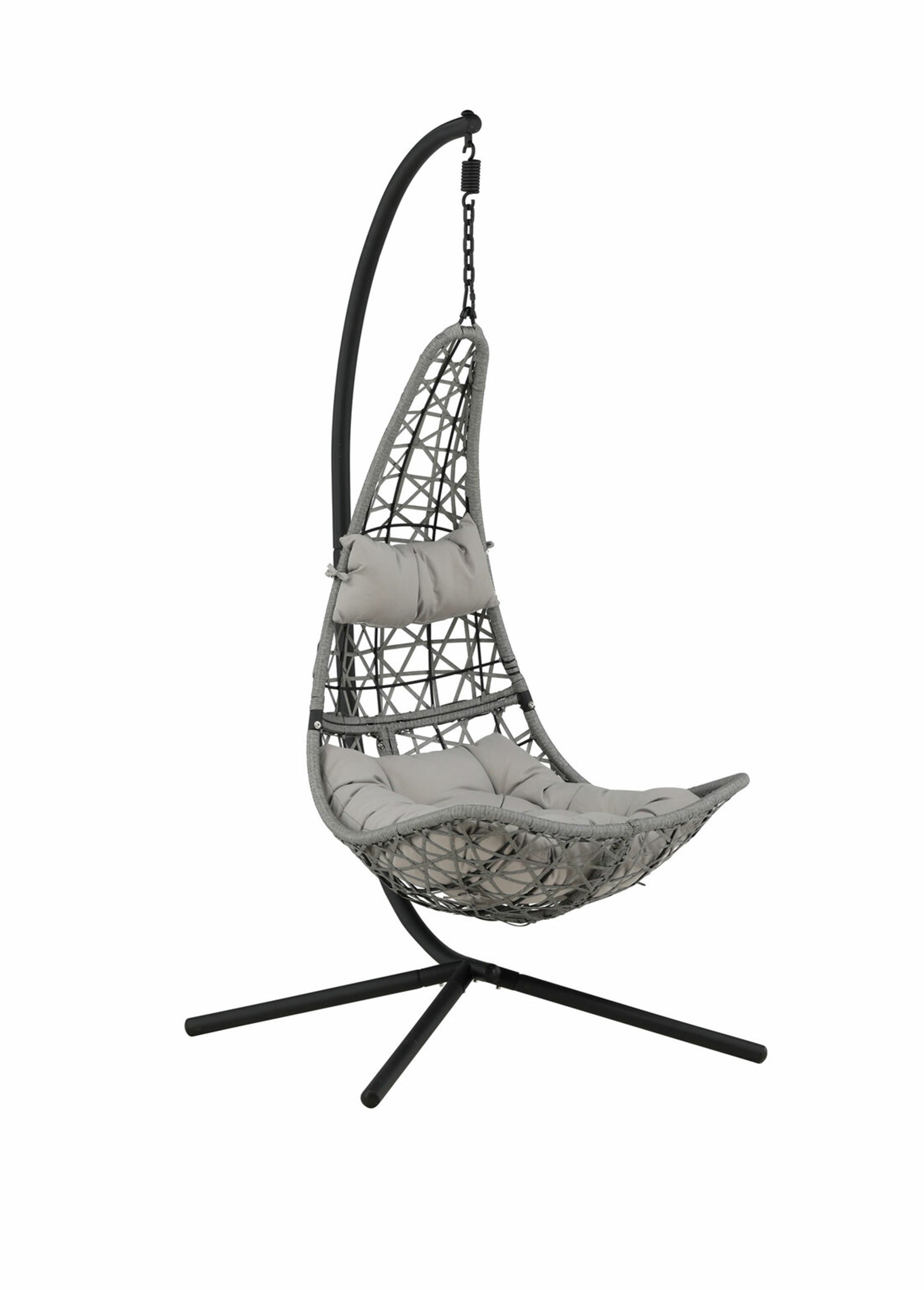 Fauteuil suspendu tressé + coussins GRIS VEN-1018-404 FA1