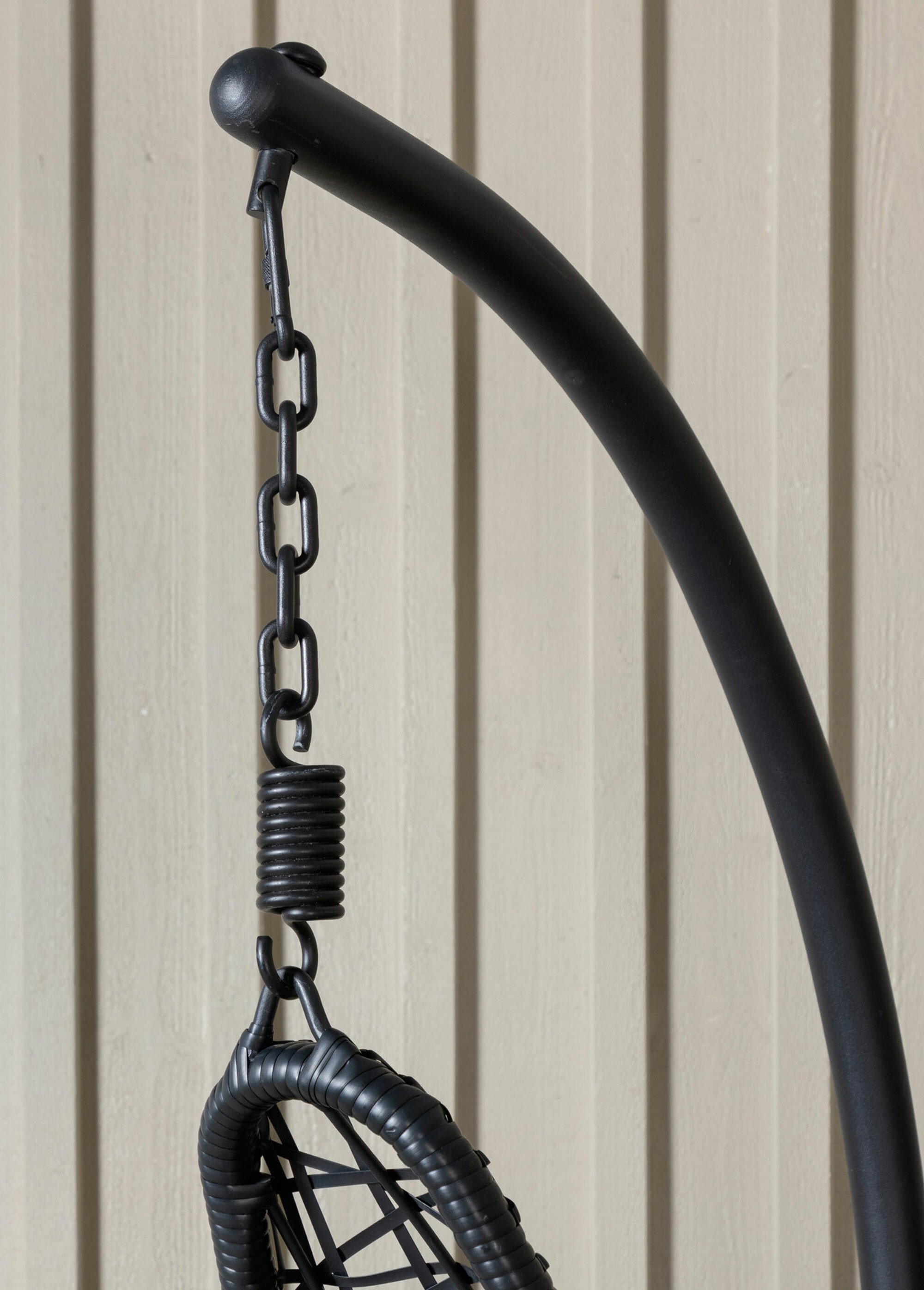 Fauteuil suspendu tressé + coussins NOIR VEN-1018-404 DE1