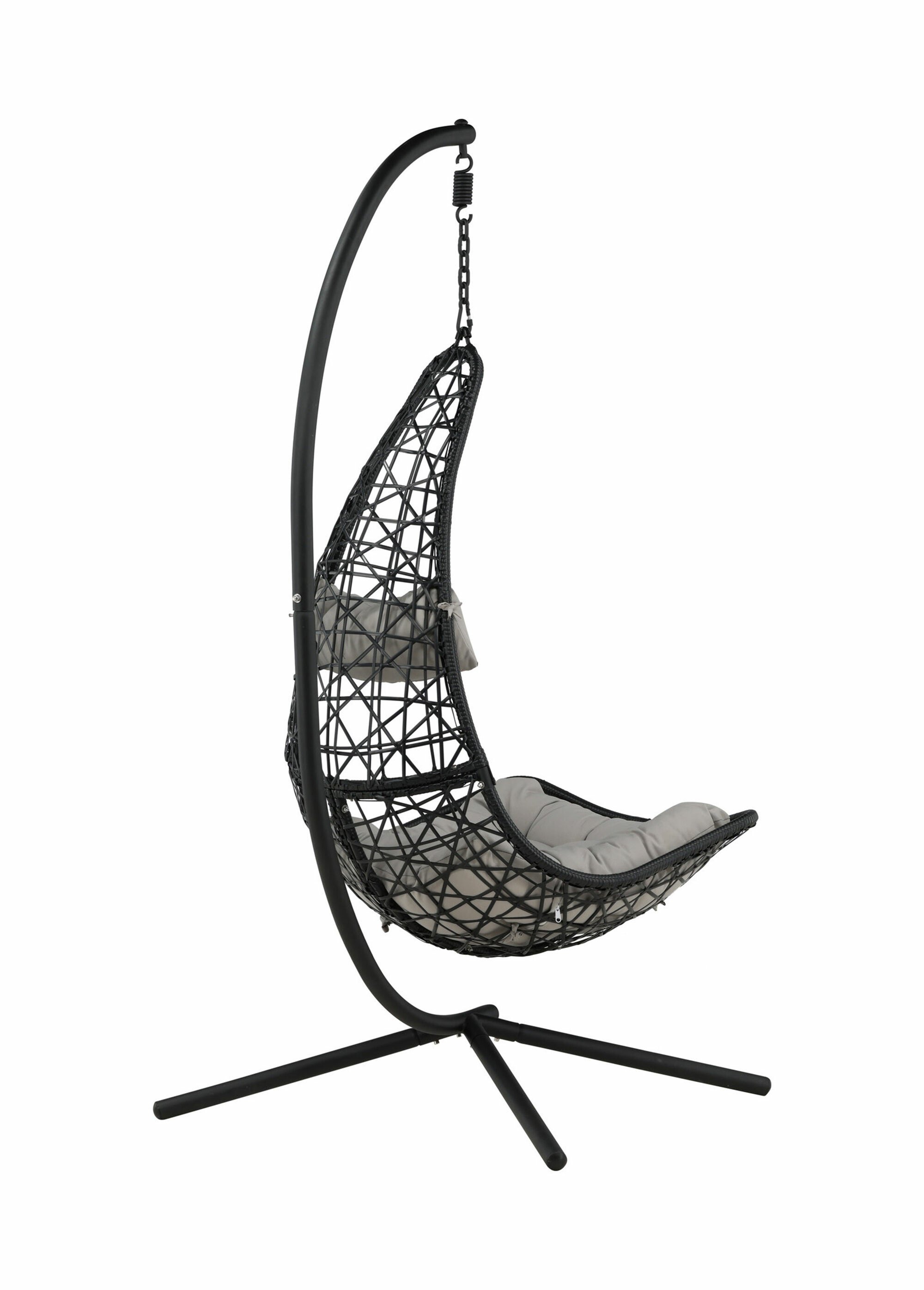 Fauteuil suspendu tressé + coussins NOIR VEN-1018-404 DO1